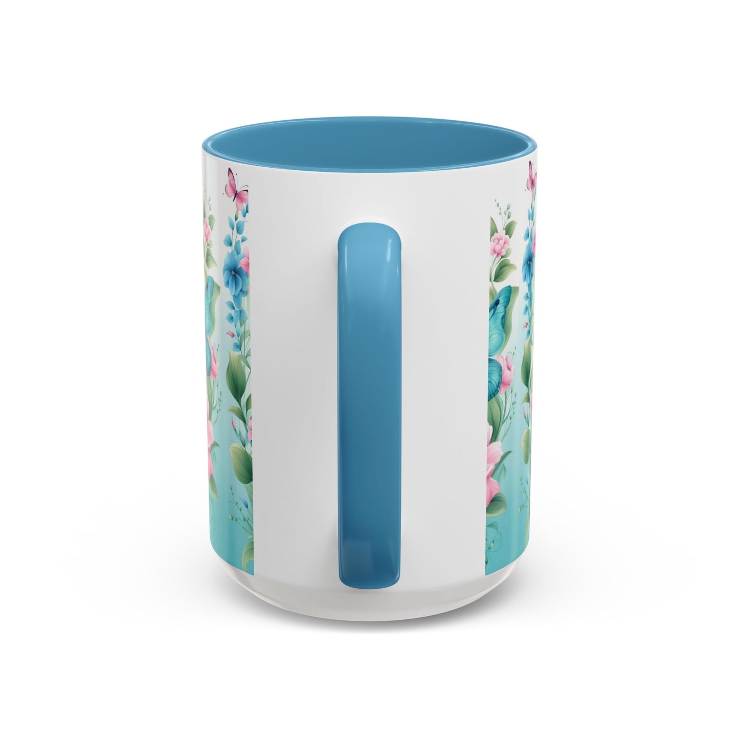 Butterfly Garden Accent Coffee Mug, Floral Mug, Gift for Her, Spring Decor, Nature Lover Mug, Personalized Coffee Cup