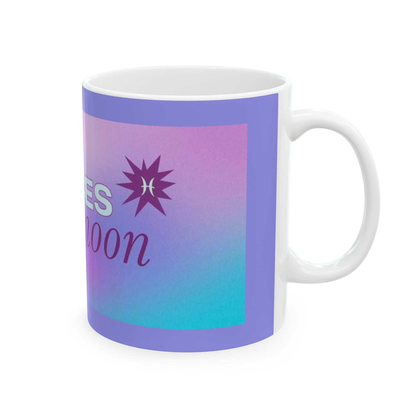 Pisces Moon Ceramic Mug, Astrology Coffee Cup, Horoscope Drinkware, Crystal Collection, Gift for Zodiac Lovers