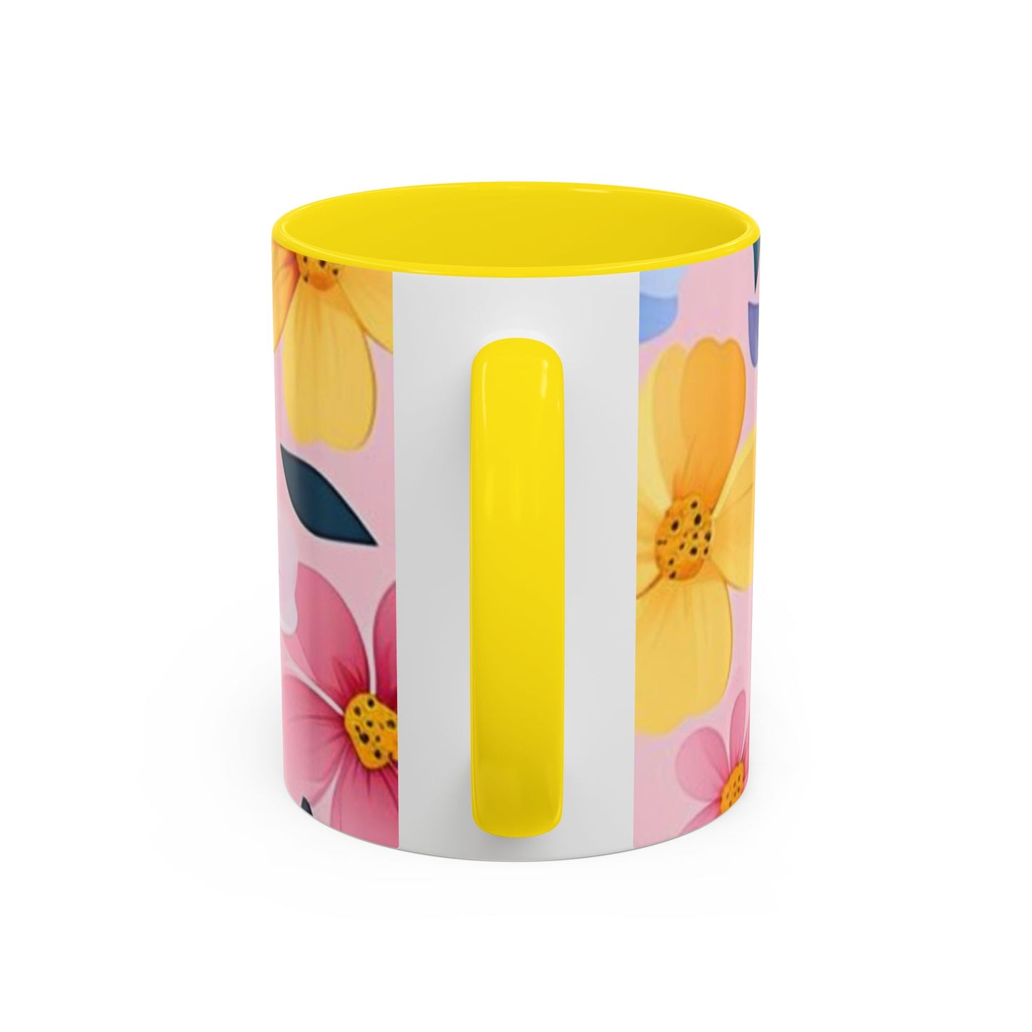 Floral Accent Coffee Mug, Cute Mug Gift, Flower Theme Cup, Spring Decor, Floral Coffee Cup, Tea Lover's Gift