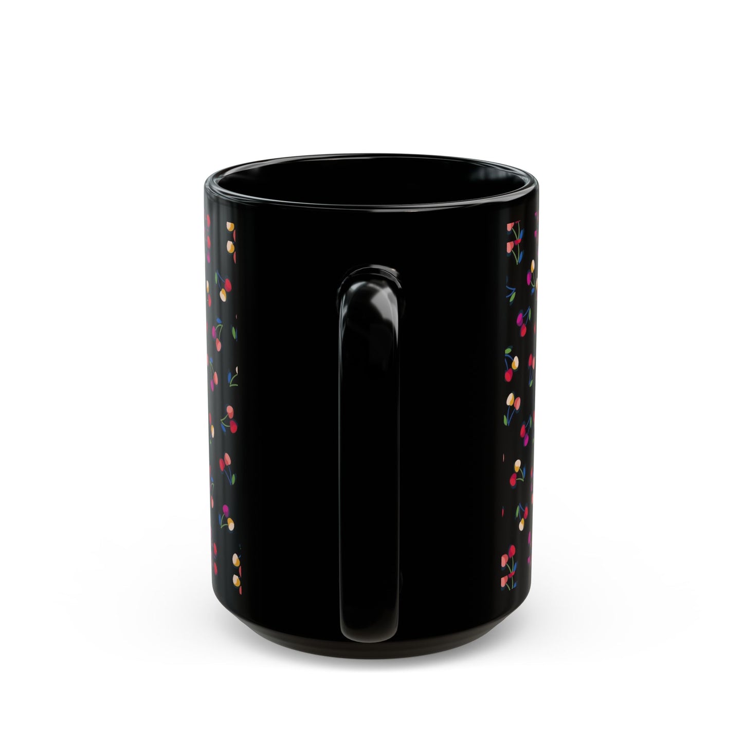 Charming Floral Black Mug for Coffee Lovers, Cute Floral Design Mug, Gift for Tea Drinkers, Perfect for Birthdays and Holidays