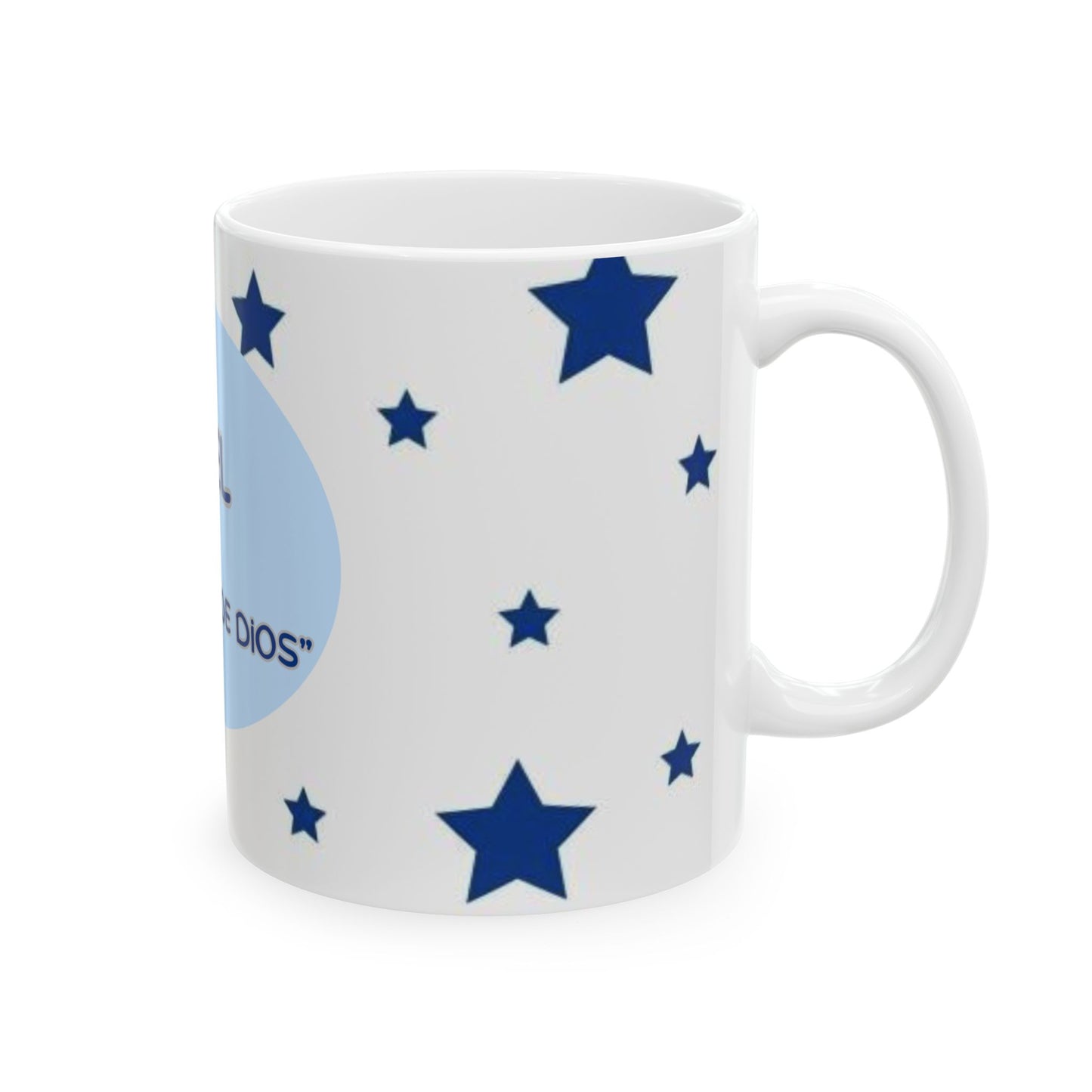 Ceramic Mug with Stars – "ÁNGEL Mensajero de Dios" Gift for Angel Lovers, Coffee Lovers, Spiritual Occasions, Birthday, Home Decor