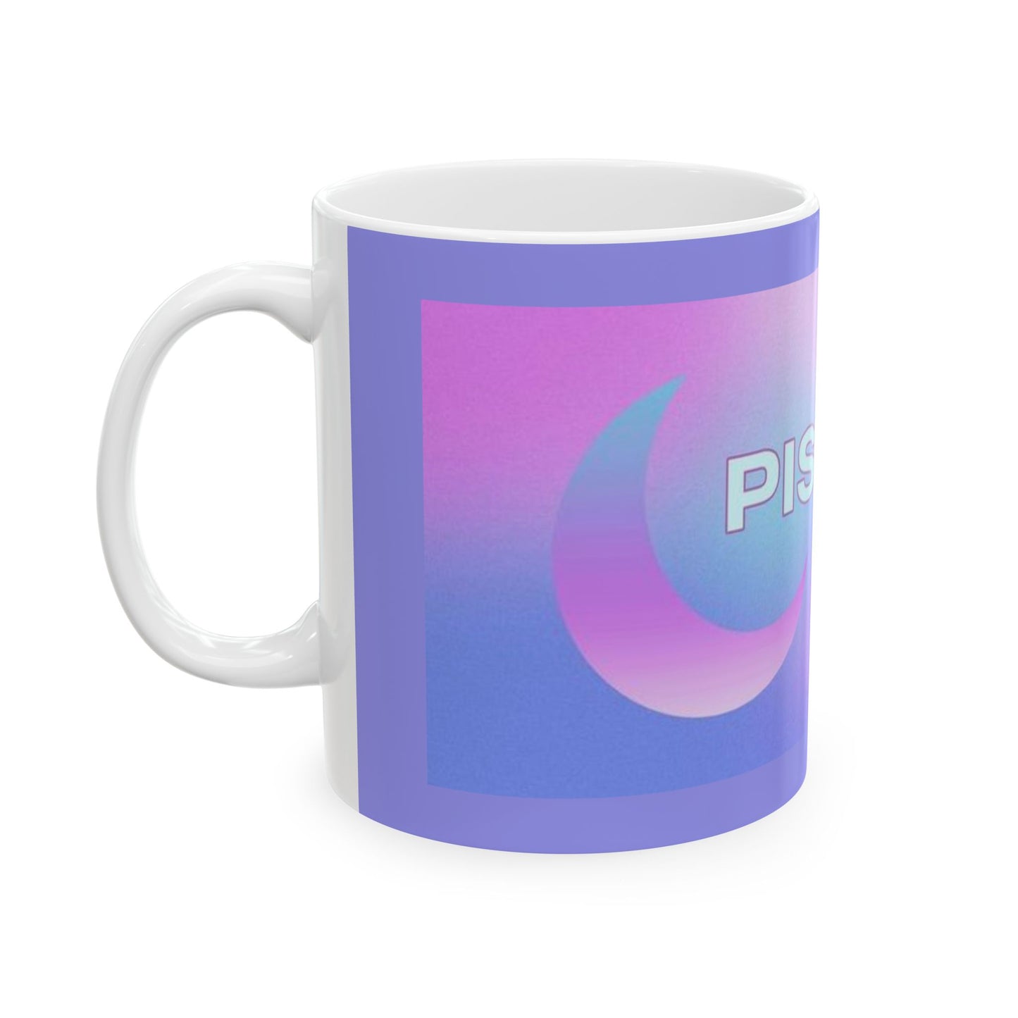 Pisces Moon Ceramic Mug, Astrology Coffee Cup, Horoscope Drinkware, Crystal Collection, Gift for Zodiac Lovers