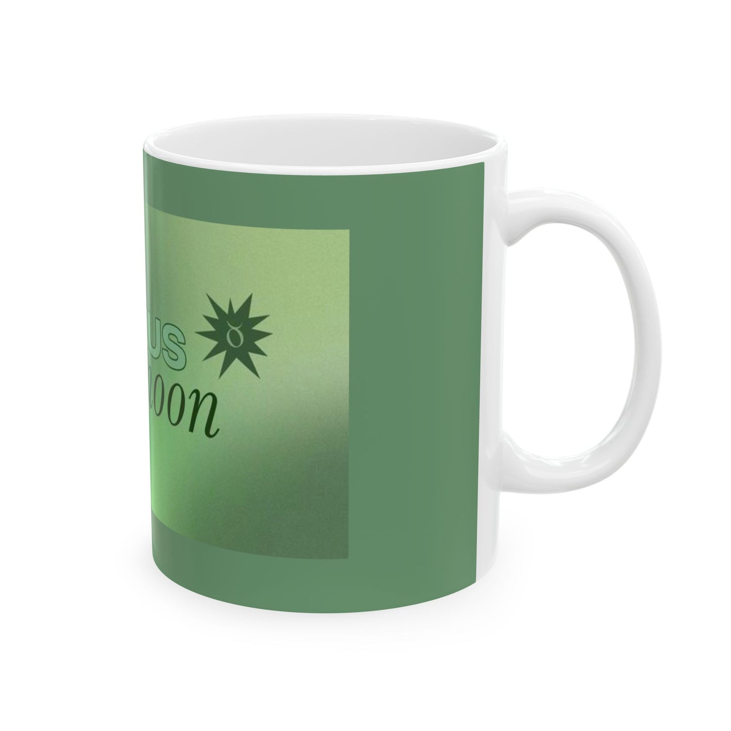 Taurus Moon Ceramic Mug, Astrology Gift, Green Mug, Horoscope Coffee Cup, Zodiac Drinkware, Personalized Astrology Present