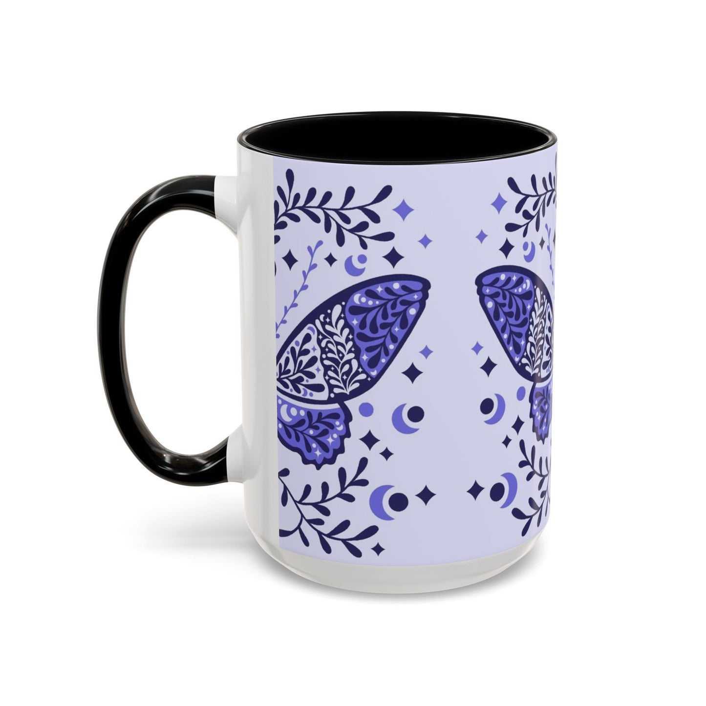 Bohemian Butterfly Accent Coffee Mug, Artistic Gift for Her, Housewarming, Butterfly Lovers, Unique Tea Cup, Nature-Inspired Decor