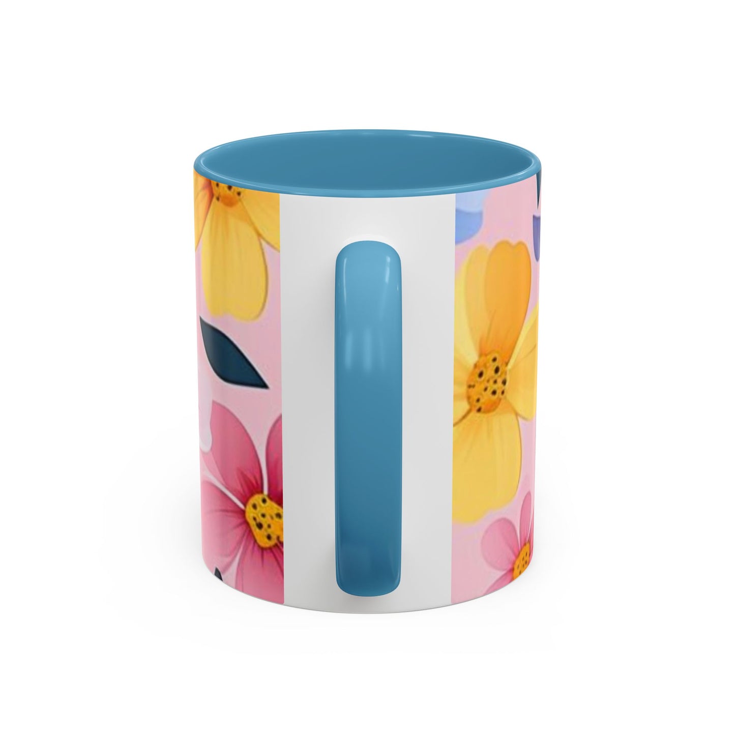 Floral Accent Coffee Mug, Cute Mug Gift, Flower Theme Cup, Spring Decor, Floral Coffee Cup, Tea Lover's Gift