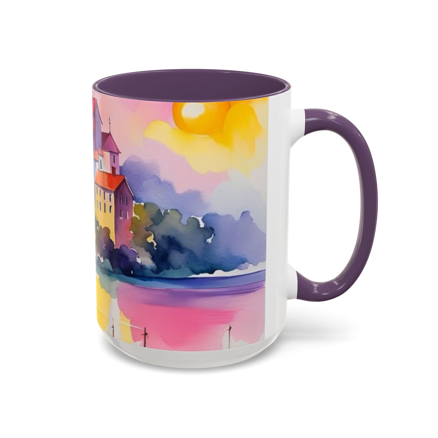 Colorful Landscape Coffee Mug, Artistic Coffee Cup, Vibrant Drinkware, Housewarming Gift, Nature Lover's Mug, Unique Home Decor