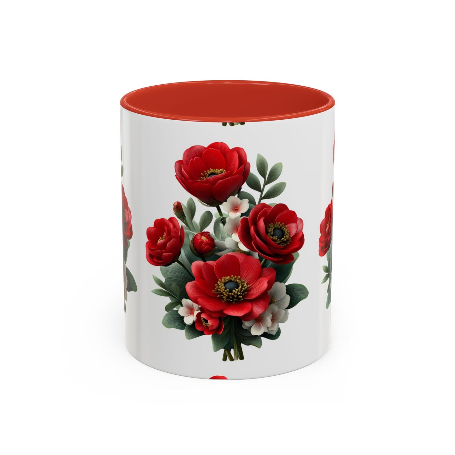 Floral Accent Coffee Mug, Beautiful Flower Mug, Gift for Her, Tea Cup, Home Decor, Mother's Day Gift, Floral Mug