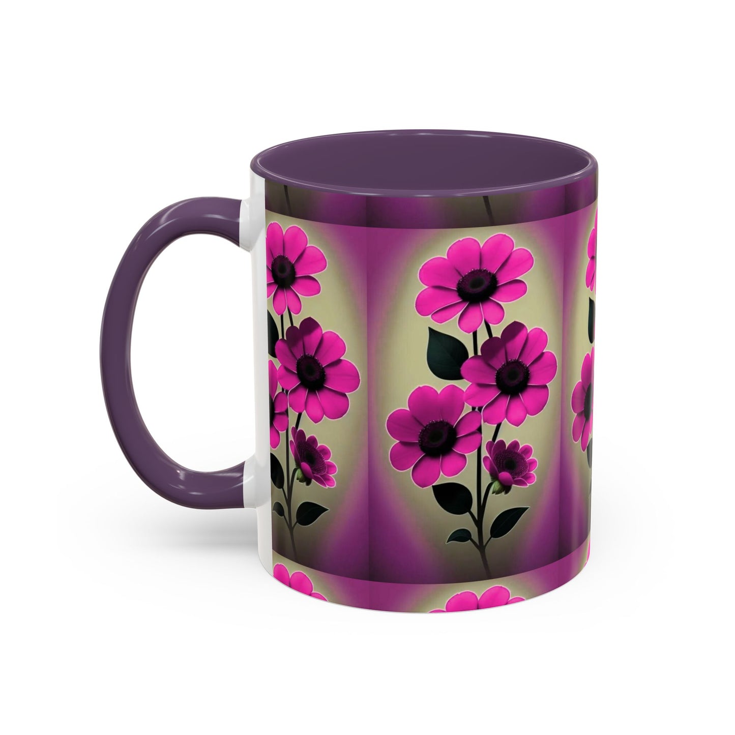 Floral Accent Coffee Mug - Vibrant Floral Design Mug, Perfect Gift for Plant Lovers, Spring Decor, Flower Enthusiasts