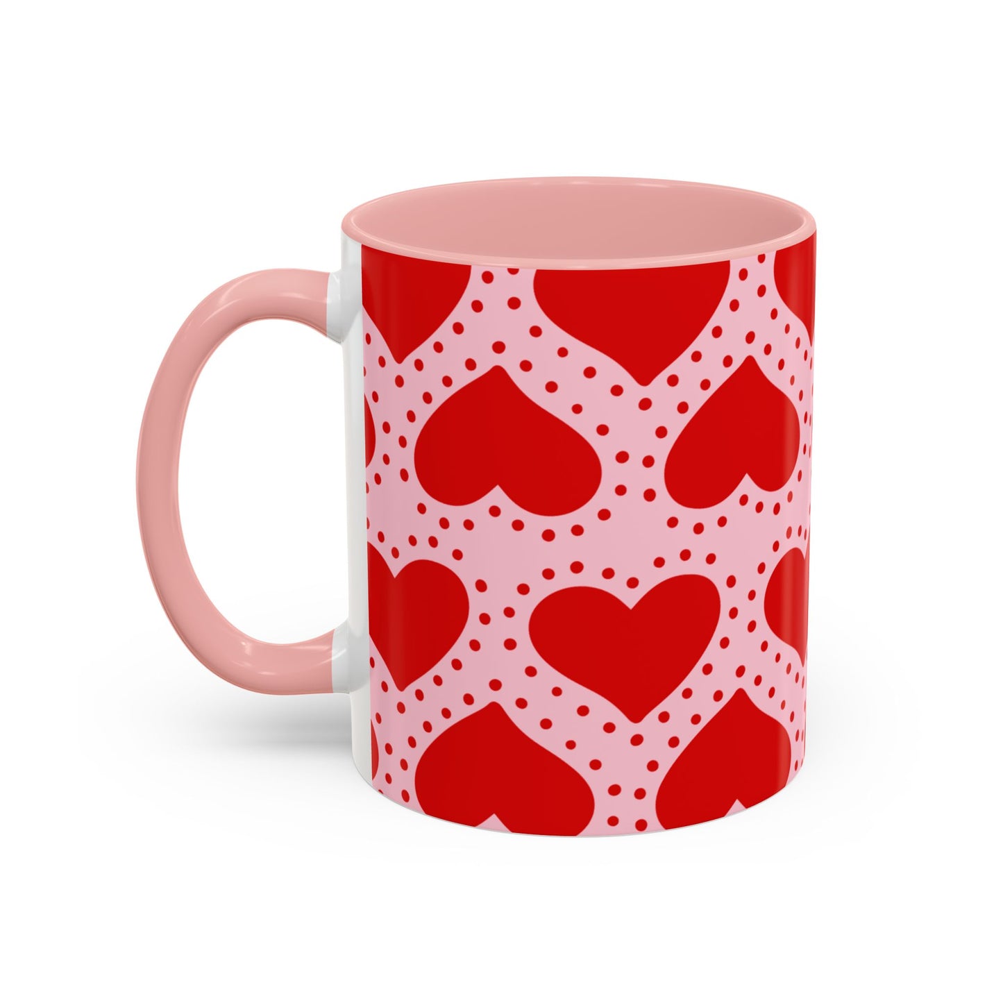 LOVE MUG, VALENTINE´S DAY RED HEARTS 11 ONZ MUGS