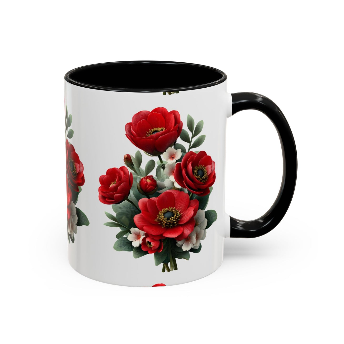 Floral Accent Coffee Mug, Beautiful Flower Mug, Gift for Her, Tea Cup, Home Decor, Mother's Day Gift, Floral Mug