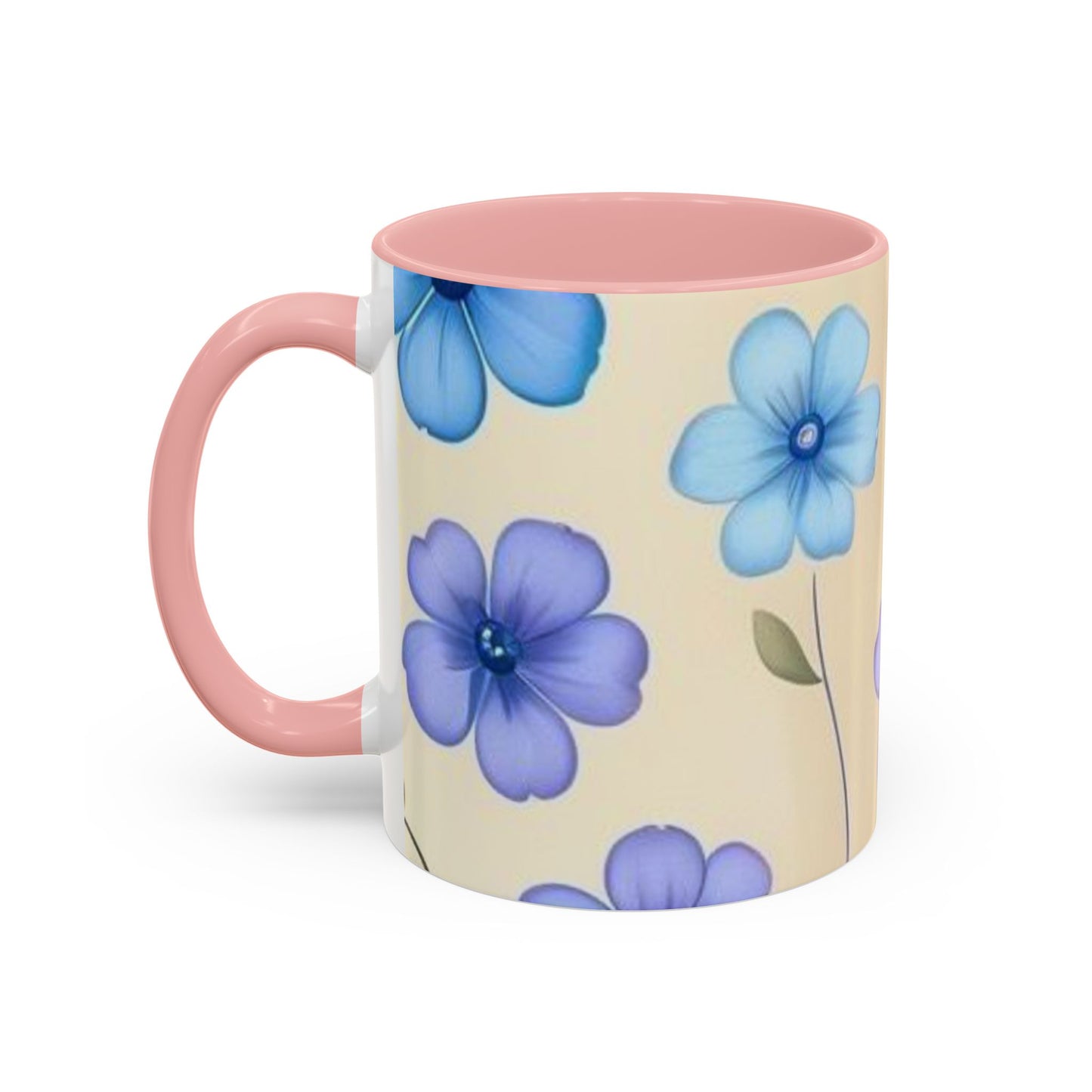 Floral Accent Coffee Mug, Bee Decorated Cup, Flower Mug Gift, Spring Mug, Tea Lover's Drinkware
