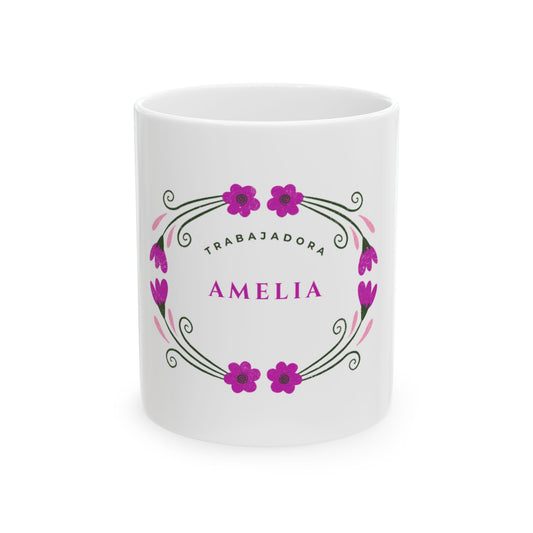 Taza Amelia – Trabajadora | Diseño Floral