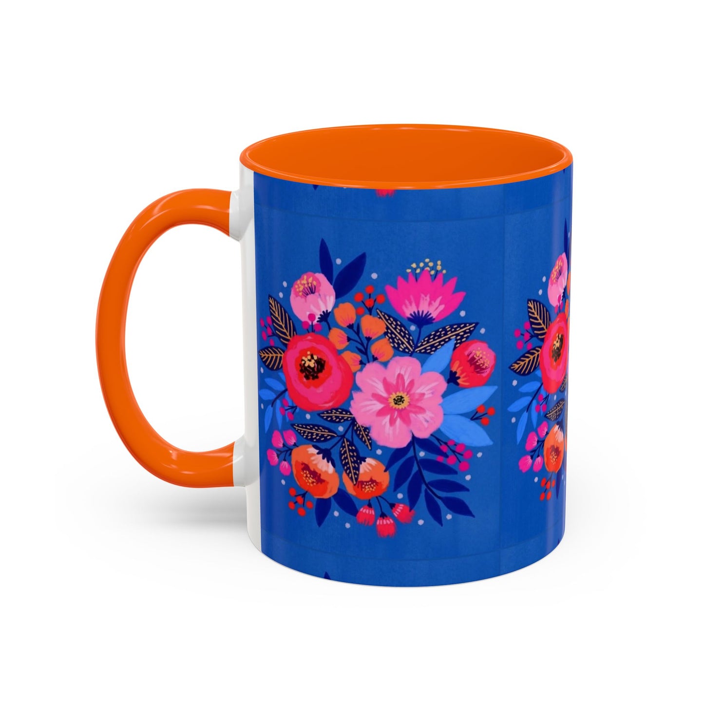 Floral Accent Coffee Mug - Vibrant Floral Design, Perfect Gift for Coffee Lovers, Mother's Day, Birthdays, Home Decor