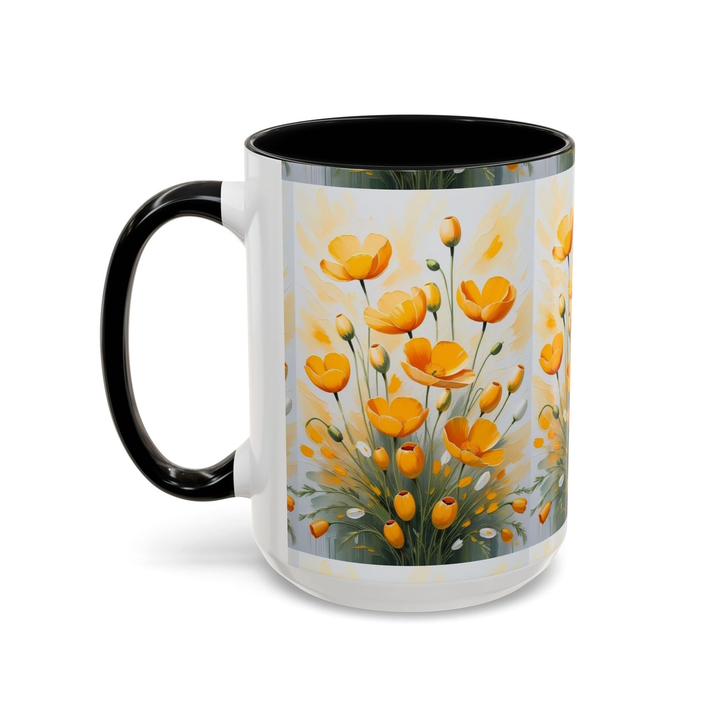 Floral Accent Coffee Mug | Yellow Flower Design, Perfect Gift for Garden Lovers, Home Decor, Mother’s Day, Birthdays, Spring Decor