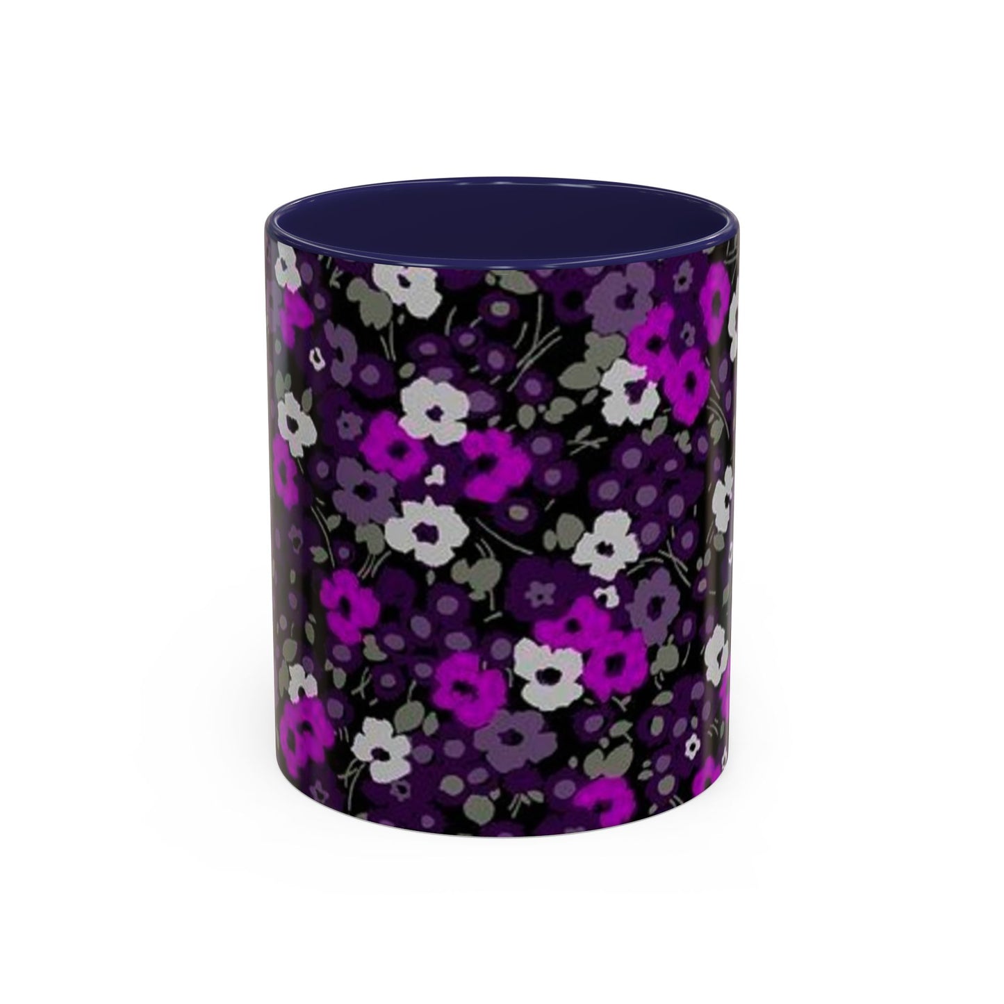 Floral Accent Coffee Mug - Aesthetic Drinkware for Home, Floral Decor, Gift Idea, Coffee Lover's Mug, Stylish Kitchen Accessory