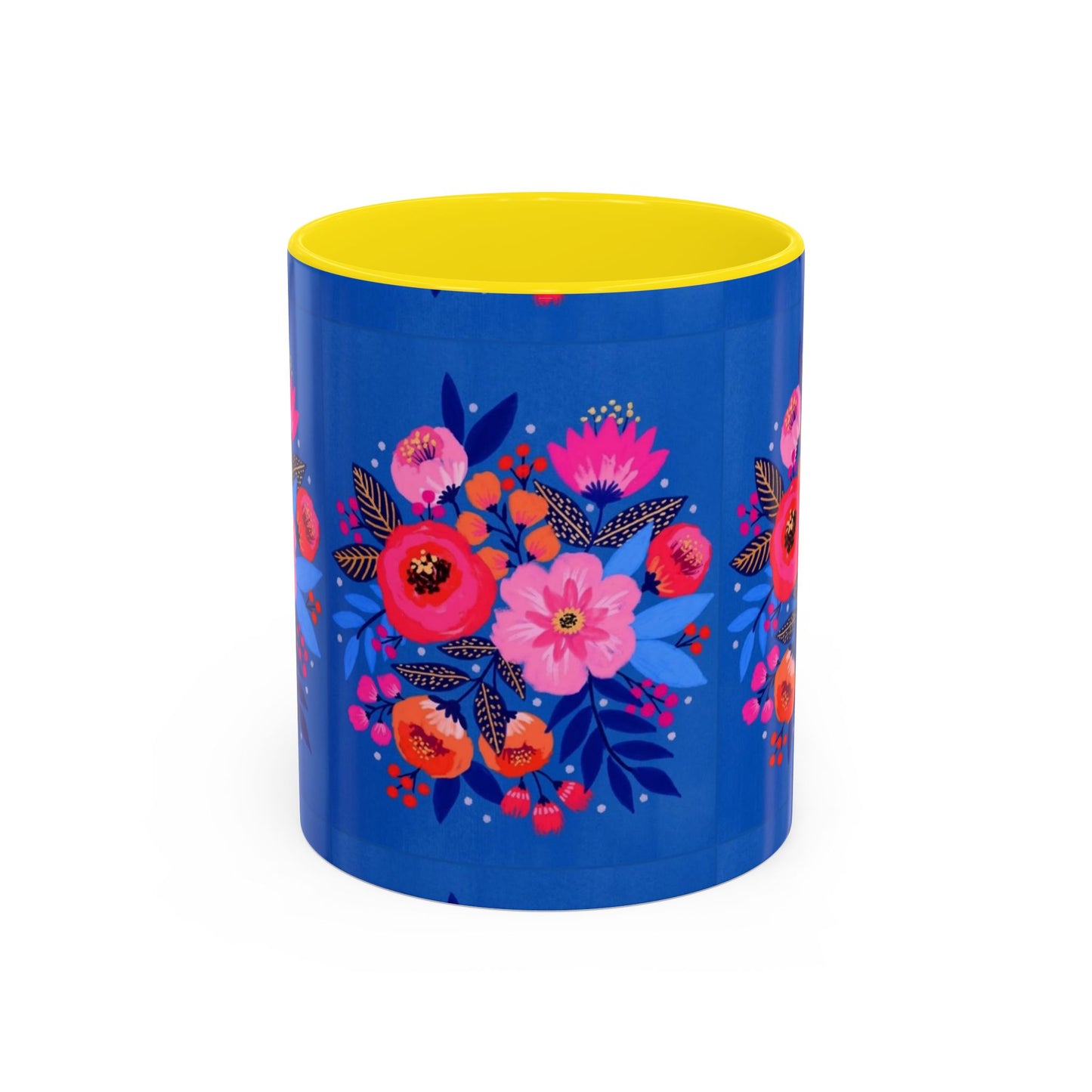 Floral Accent Coffee Mug - Vibrant Floral Design, Perfect Gift for Coffee Lovers, Mother's Day, Birthdays, Home Decor