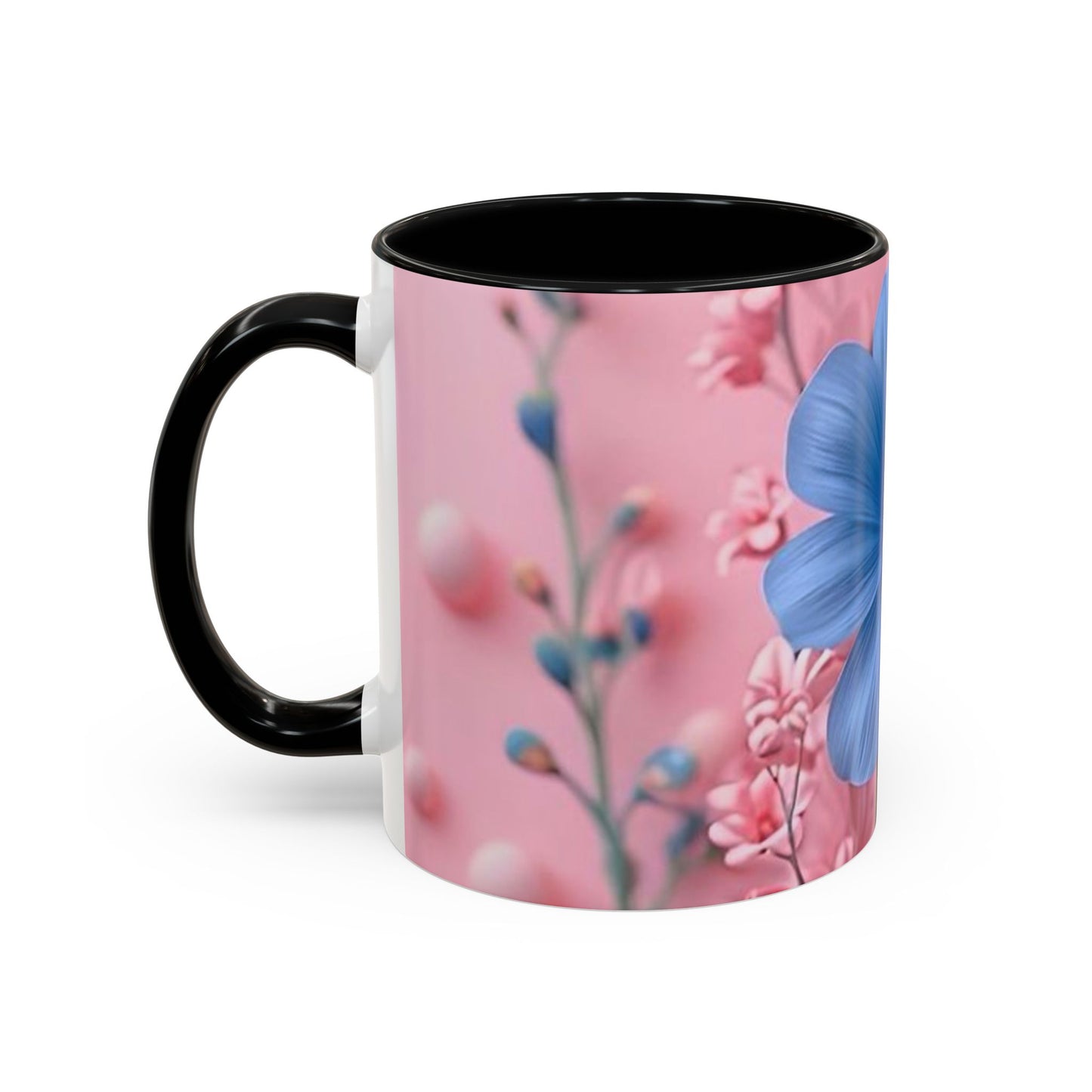 Floral Accent Coffee Mug - Vibrant Bloom Design, Gift for Flower Lovers, Coffee Break, Kitchen Decor, Mother's Day