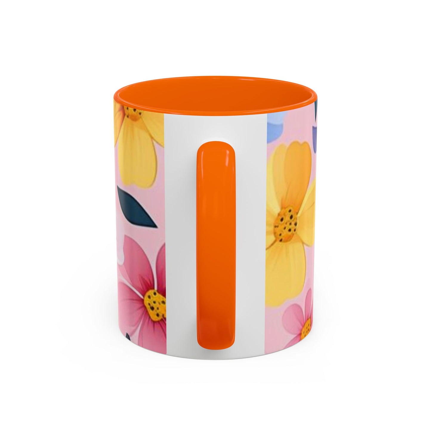 Floral Accent Coffee Mug, Cute Mug Gift, Flower Theme Cup, Spring Decor, Floral Coffee Cup, Tea Lover's Gift