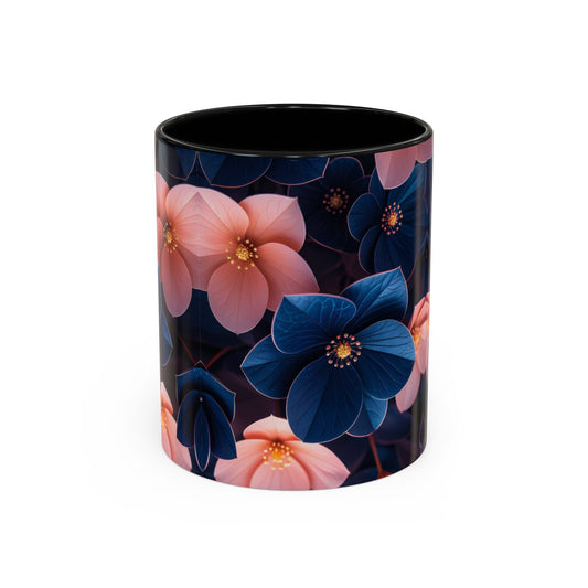 Floral Accent Coffee Mug | Stylish Drinkware for Flower Lovers, Gift for Gardeners, Home Decor, Spring Celebrations, Unique Gift Idea