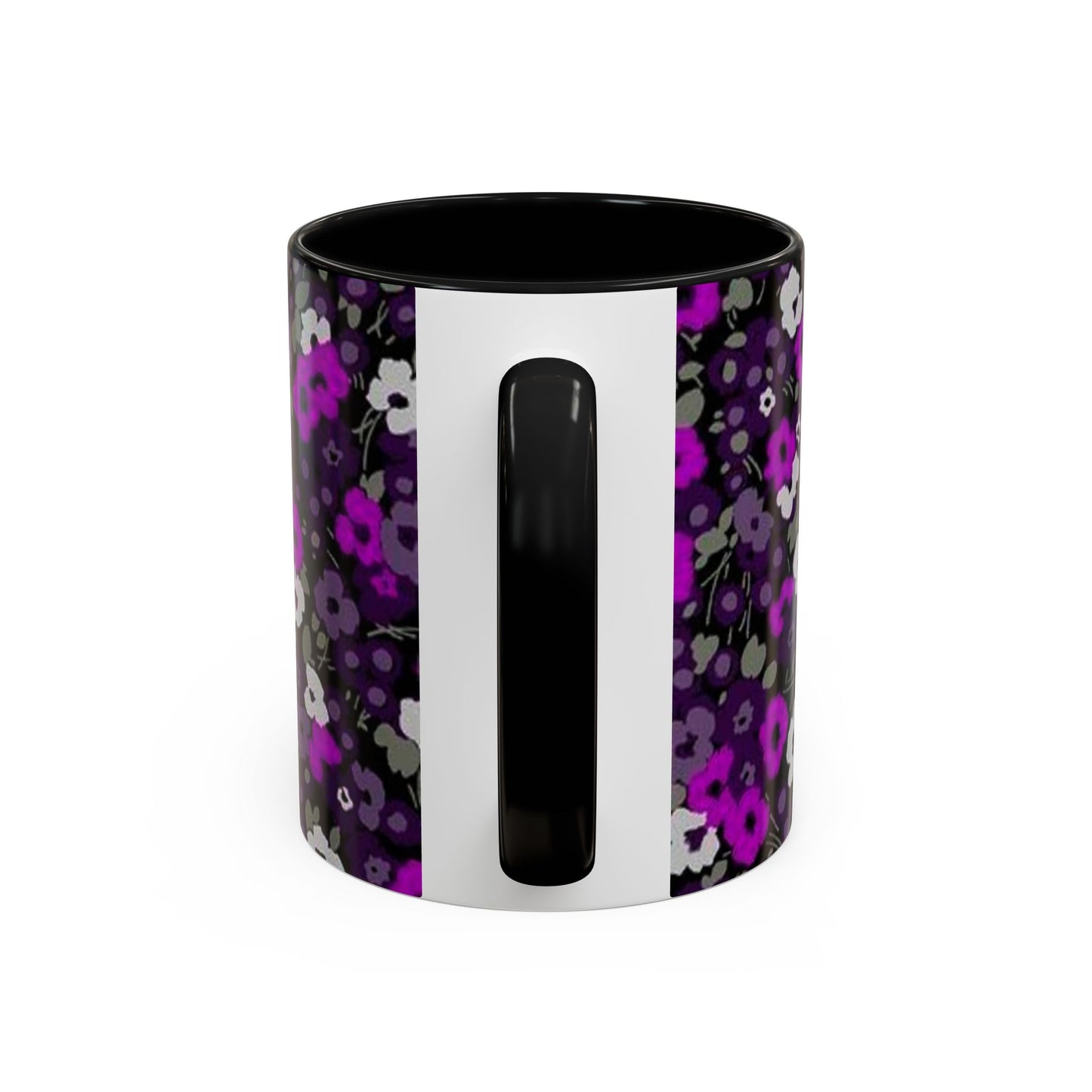 Floral Accent Coffee Mug - Aesthetic Drinkware for Home, Floral Decor, Gift Idea, Coffee Lover's Mug, Stylish Kitchen Accessory