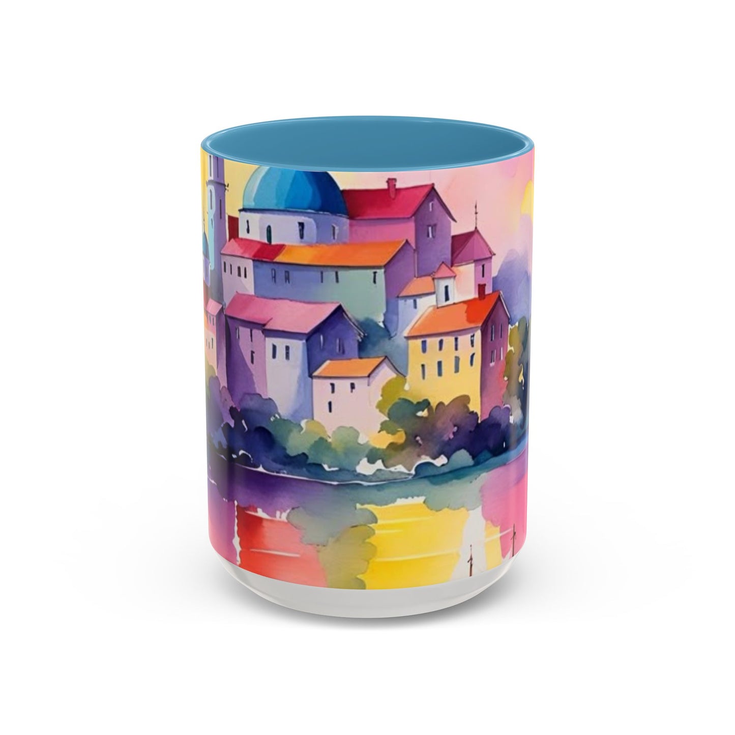 Colorful Landscape Coffee Mug, Artistic Coffee Cup, Vibrant Drinkware, Housewarming Gift, Nature Lover's Mug, Unique Home Decor