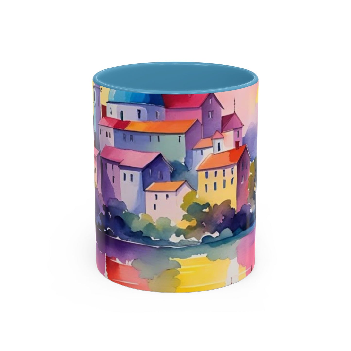 Colorful Landscape Coffee Mug, Artistic Coffee Cup, Vibrant Drinkware, Housewarming Gift, Nature Lover's Mug, Unique Home Decor