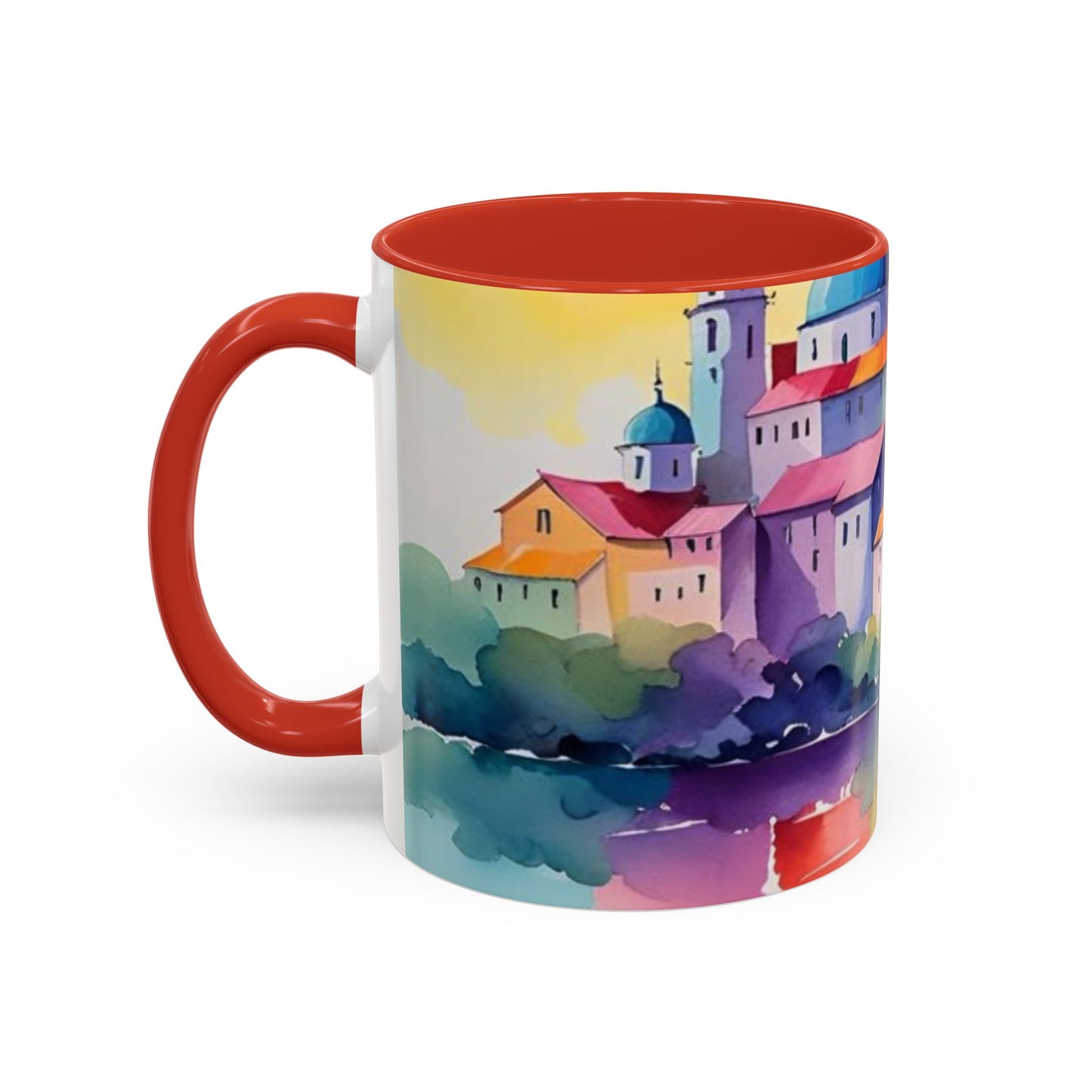 Colorful Landscape Coffee Mug, Artistic Coffee Cup, Vibrant Drinkware, Housewarming Gift, Nature Lover's Mug, Unique Home Decor