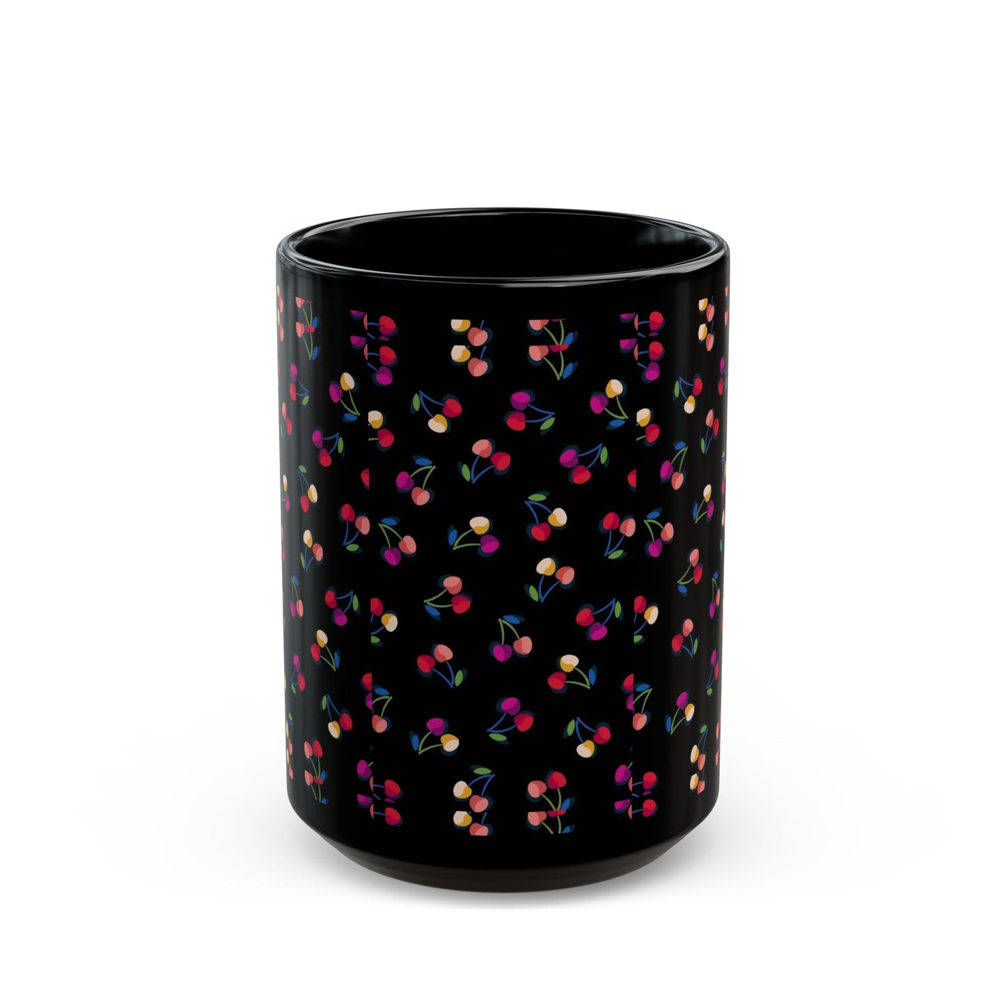 Charming Floral Black Mug for Coffee Lovers, Cute Floral Design Mug, Gift for Tea Drinkers, Perfect for Birthdays and Holidays