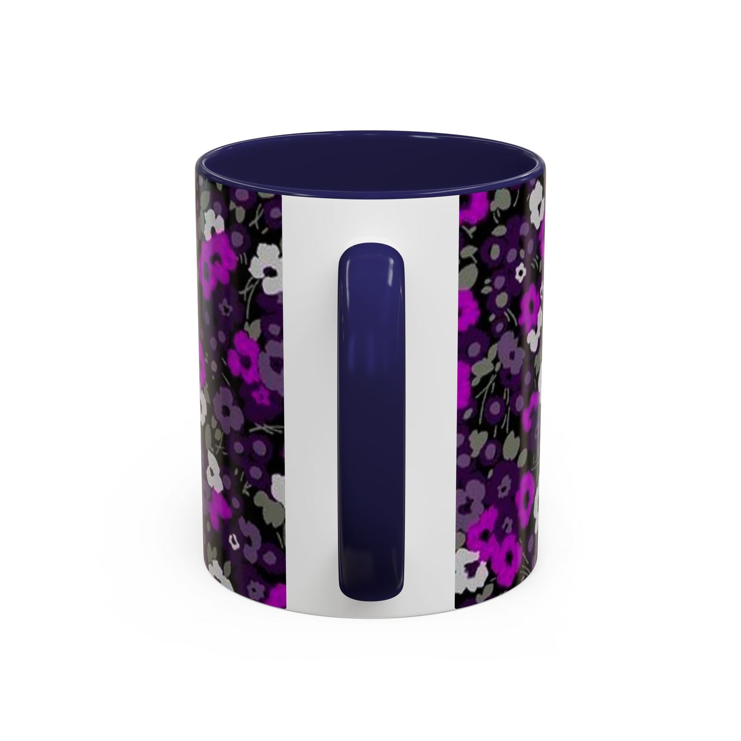 Floral Accent Coffee Mug - Aesthetic Drinkware for Home, Floral Decor, Gift Idea, Coffee Lover's Mug, Stylish Kitchen Accessory