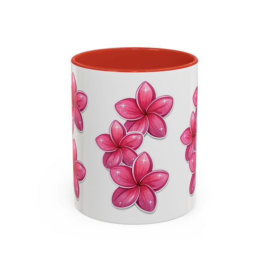 Floral Accent Coffee Mug - Vibrant Pink Flower Design for Home & Office, Gift for Gardeners, Birthdays, Mother's Day, Relaxation