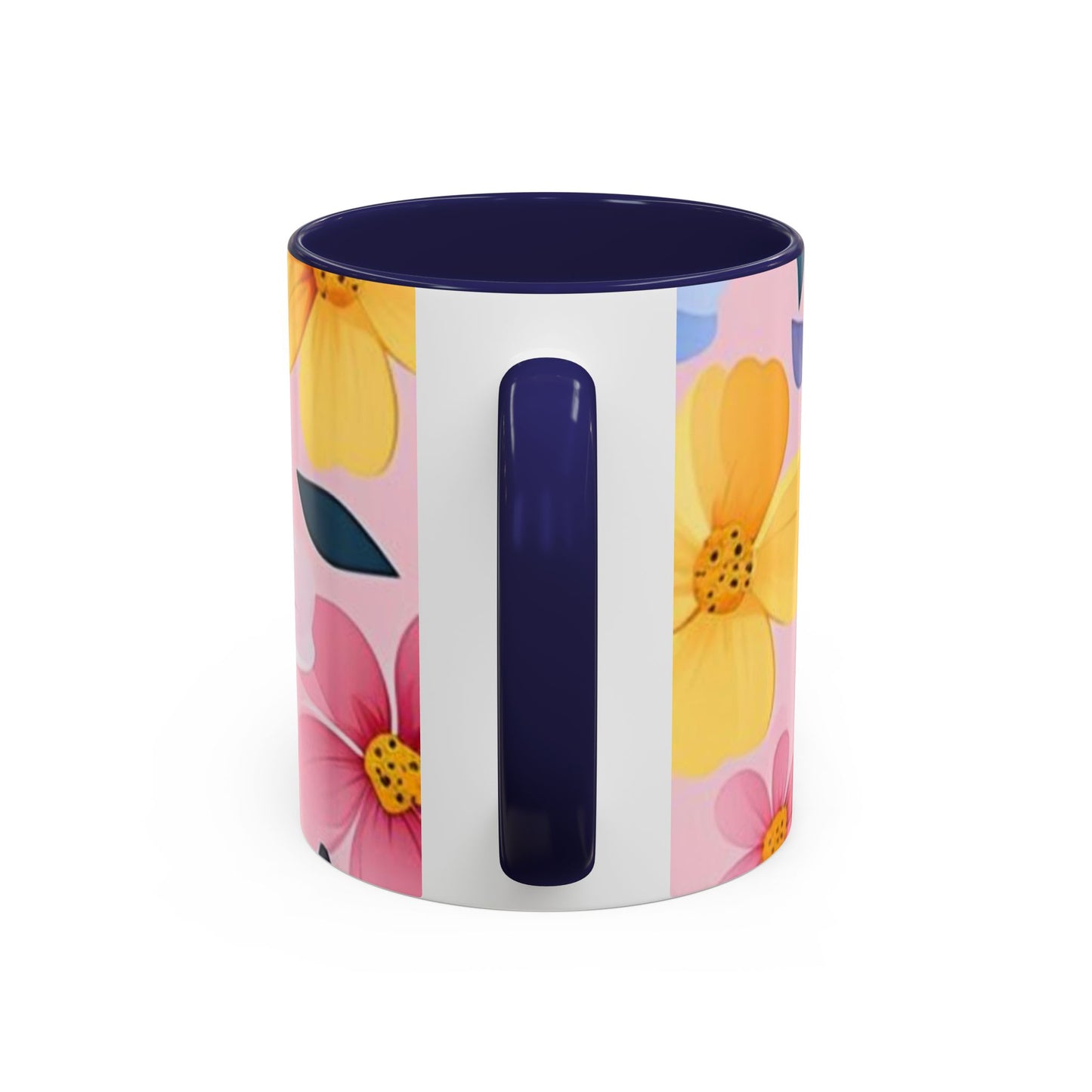 Floral Accent Coffee Mug, Cute Mug Gift, Flower Theme Cup, Spring Decor, Floral Coffee Cup, Tea Lover's Gift