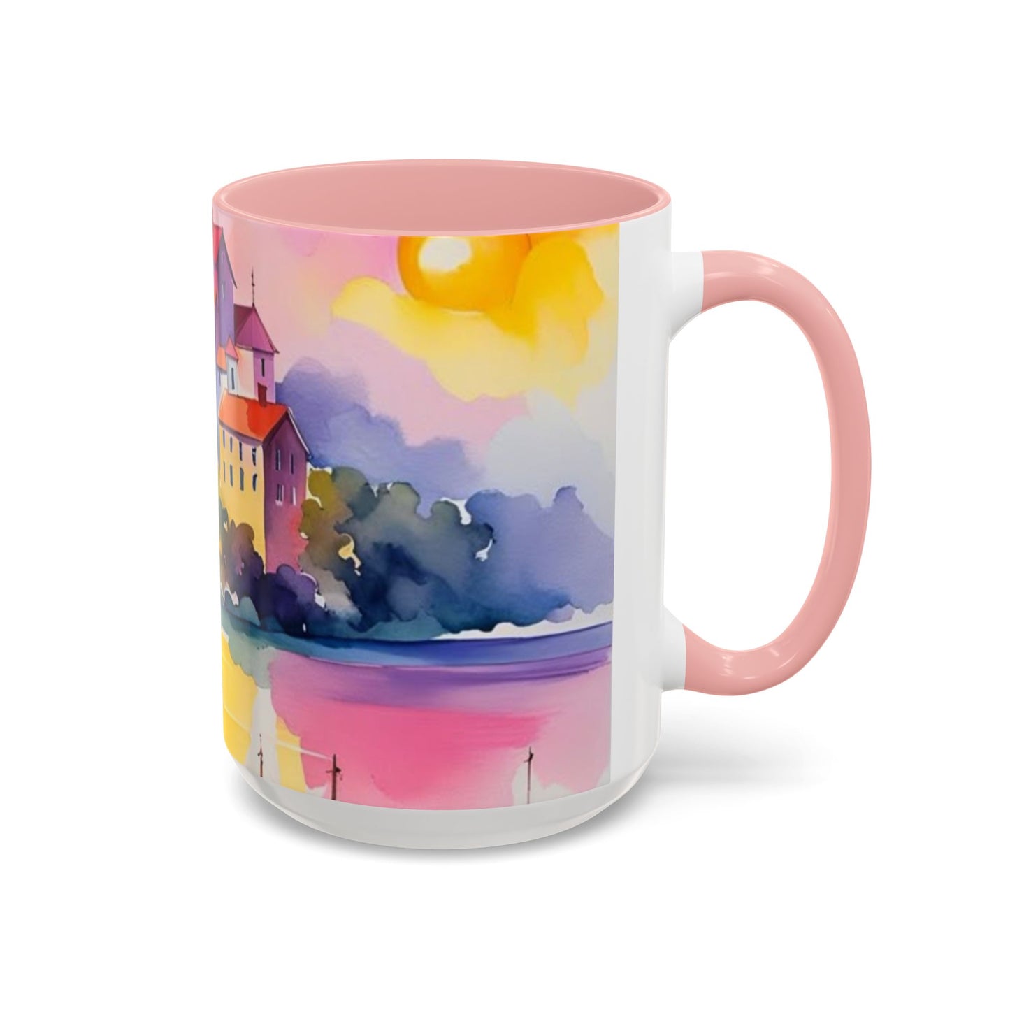 Colorful Landscape Coffee Mug, Artistic Coffee Cup, Vibrant Drinkware, Housewarming Gift, Nature Lover's Mug, Unique Home Decor