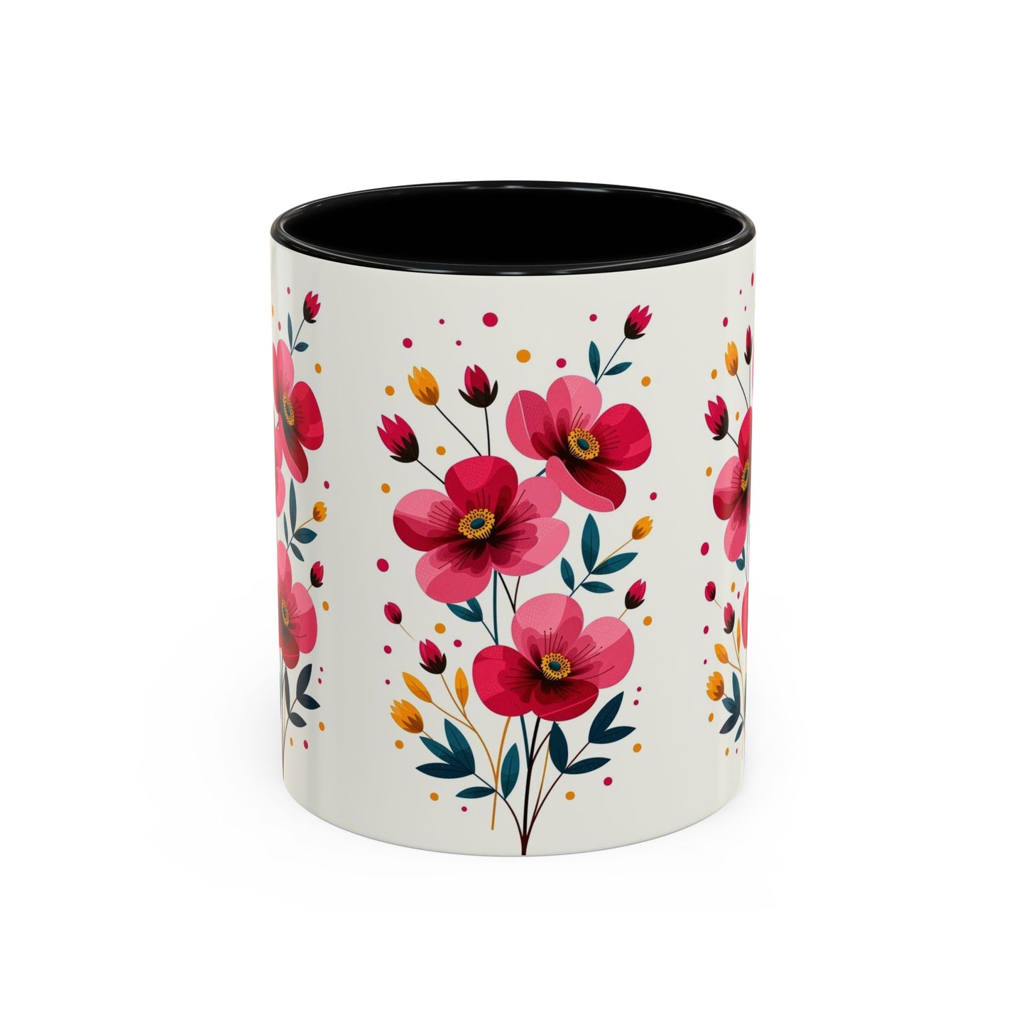 Floral Accent Coffee Mug - Vibrant Flower Print for Home & Gifts, Perfect for Tea Lovers, Mother's Day, Birthdays, Everyday Use