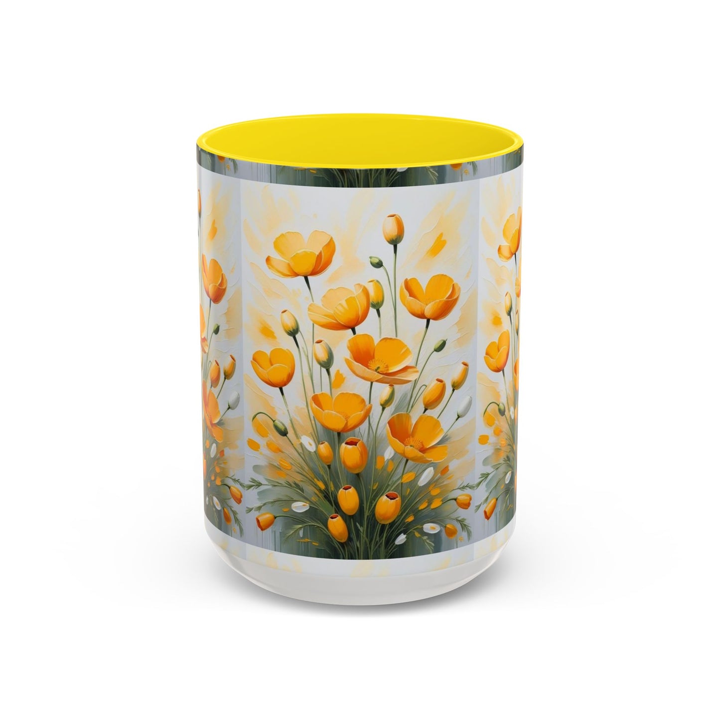 Floral Accent Coffee Mug | Yellow Flower Design, Perfect Gift for Garden Lovers, Home Decor, Mother’s Day, Birthdays, Spring Decor