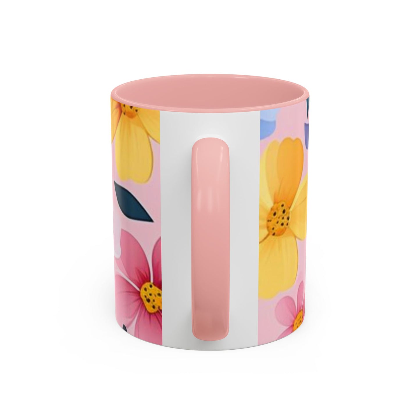 Floral Accent Coffee Mug, Cute Mug Gift, Flower Theme Cup, Spring Decor, Floral Coffee Cup, Tea Lover's Gift