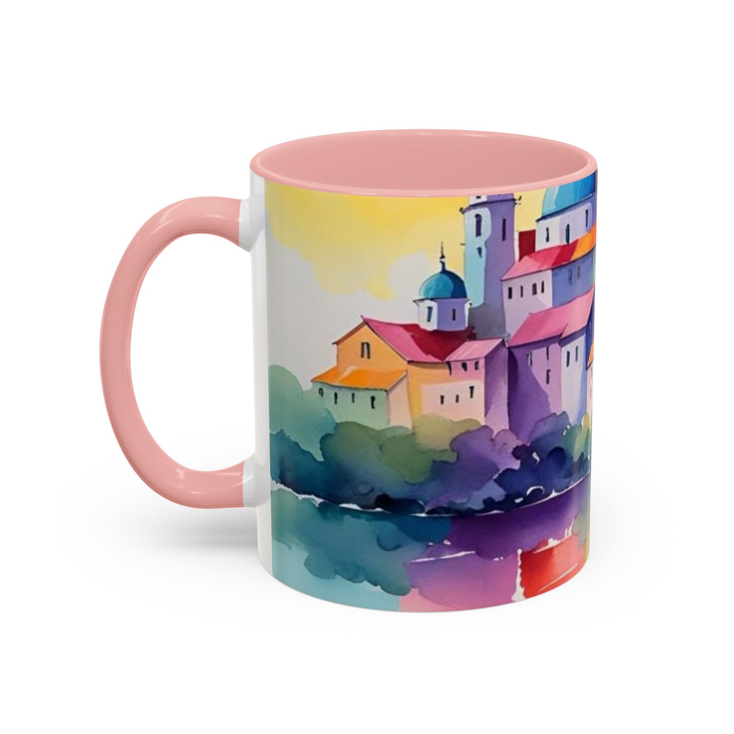 Colorful Landscape Coffee Mug, Artistic Coffee Cup, Vibrant Drinkware, Housewarming Gift, Nature Lover's Mug, Unique Home Decor