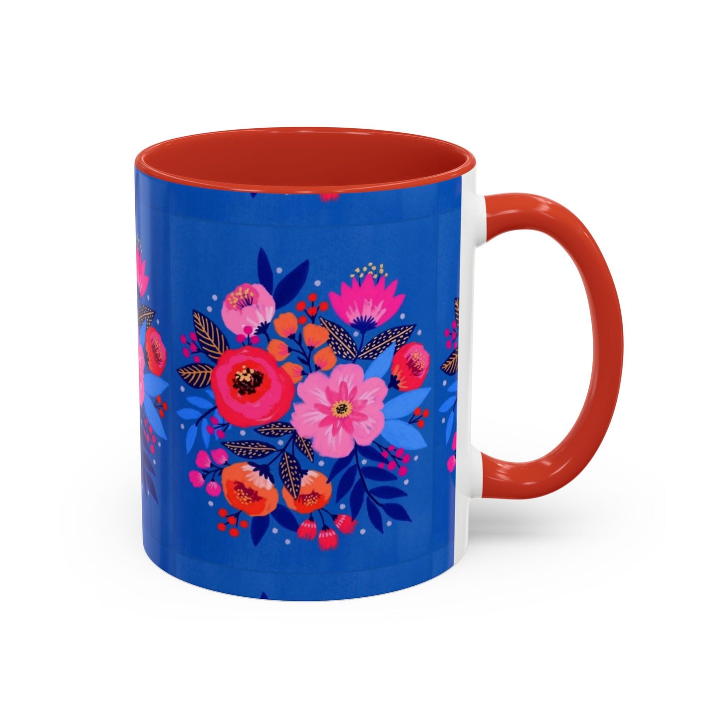 Floral Accent Coffee Mug - Vibrant Floral Design, Perfect Gift for Coffee Lovers, Mother's Day, Birthdays, Home Decor