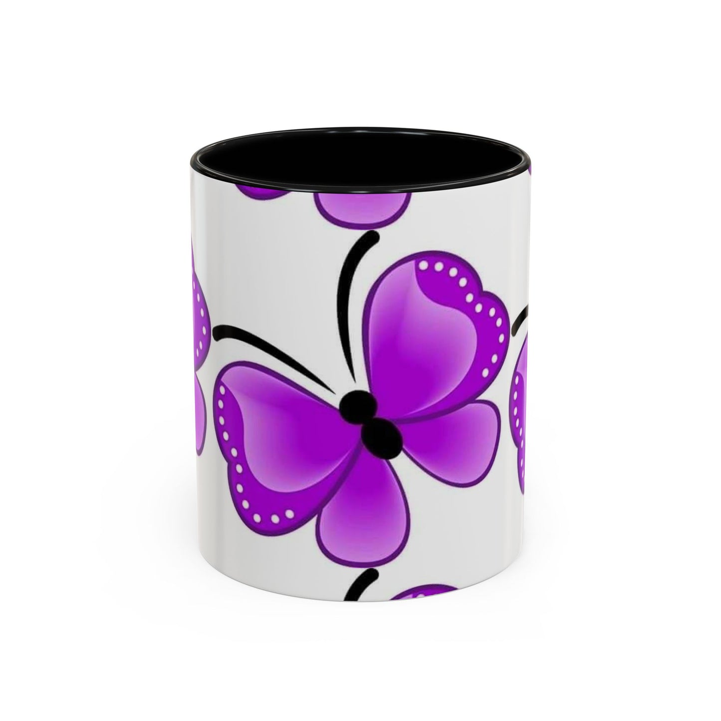 Whimsical Butterfly Accent Coffee Mug, Floral Drinkware, Nature Lover Gift, Spring Decor, Birthday Present
