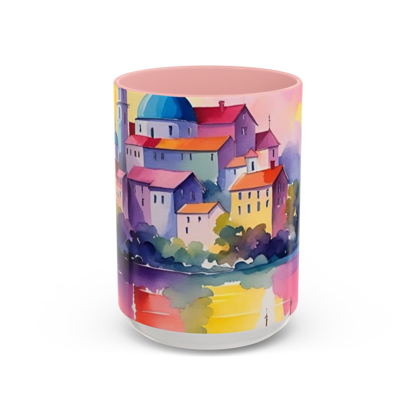 Colorful Landscape Coffee Mug, Artistic Coffee Cup, Vibrant Drinkware, Housewarming Gift, Nature Lover's Mug, Unique Home Decor