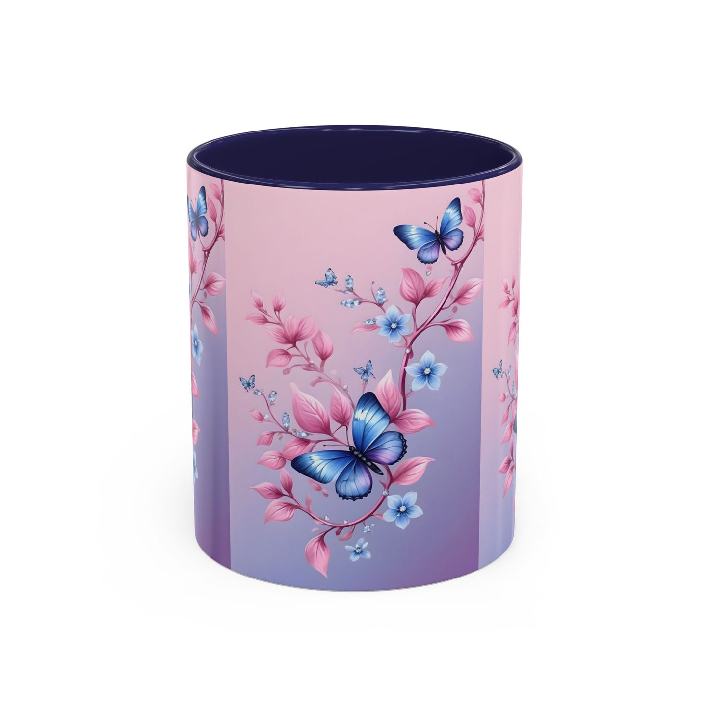 Floral Butterfly Accent Coffee Mug | Cute Gift for Tea Lovers, Kitchen Decor, Birthday Mug, Floral Homeware, Inspirational Drinkware