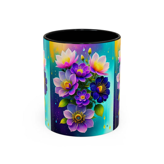 Vibrant Floral Accent Coffee Mug, Unique Gift for Garden Lovers, Colorful Tea Cup, Home Decor, Flower Lover's Present