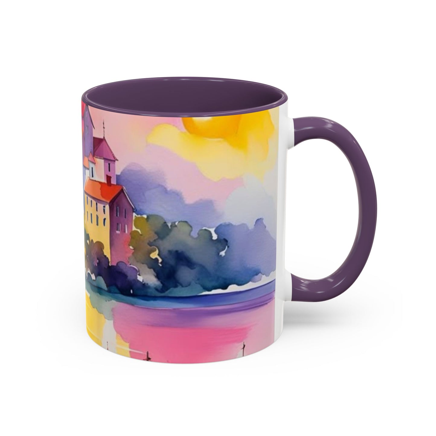 Colorful Landscape Coffee Mug, Artistic Coffee Cup, Vibrant Drinkware, Housewarming Gift, Nature Lover's Mug, Unique Home Decor
