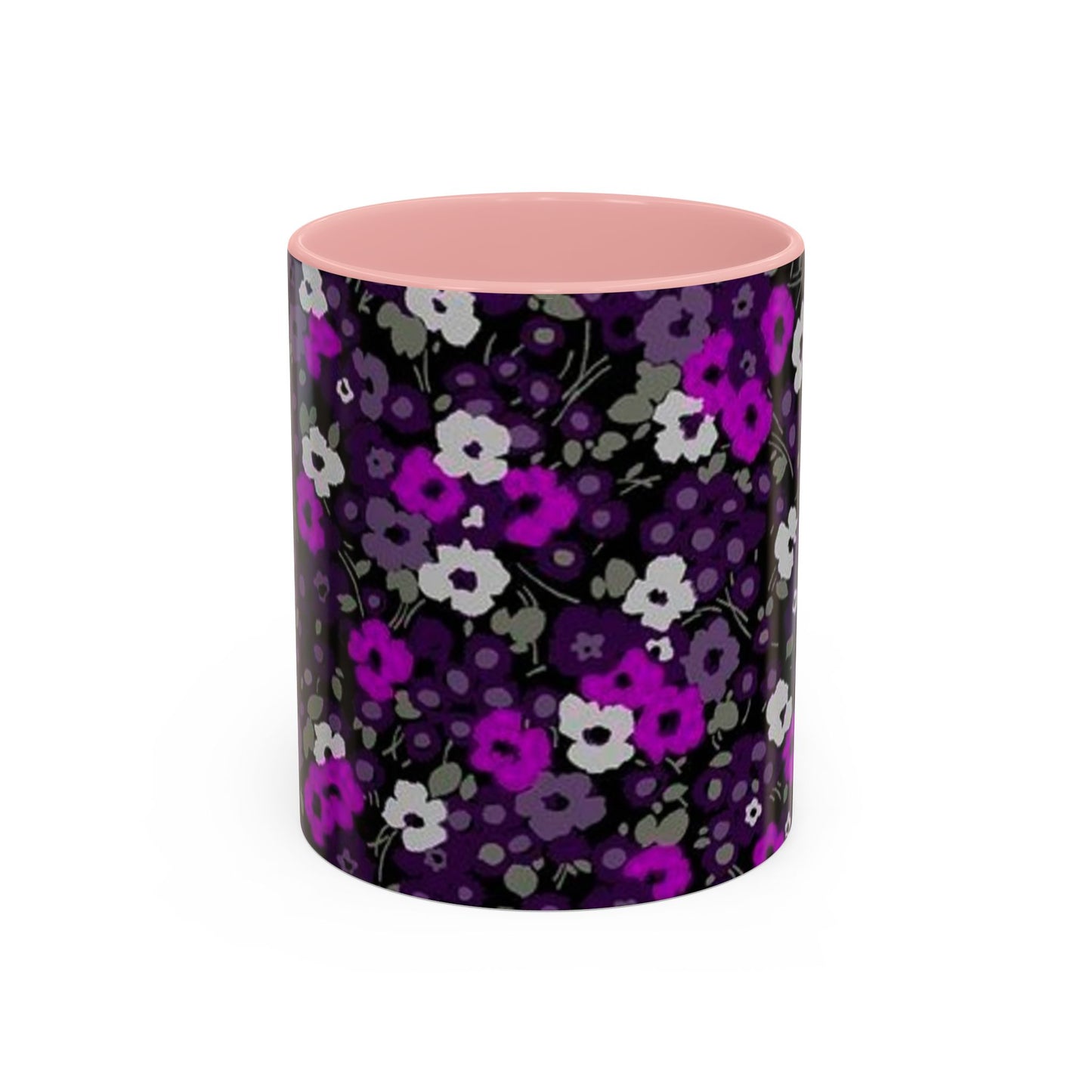 Floral Accent Coffee Mug - Aesthetic Drinkware for Home, Floral Decor, Gift Idea, Coffee Lover's Mug, Stylish Kitchen Accessory