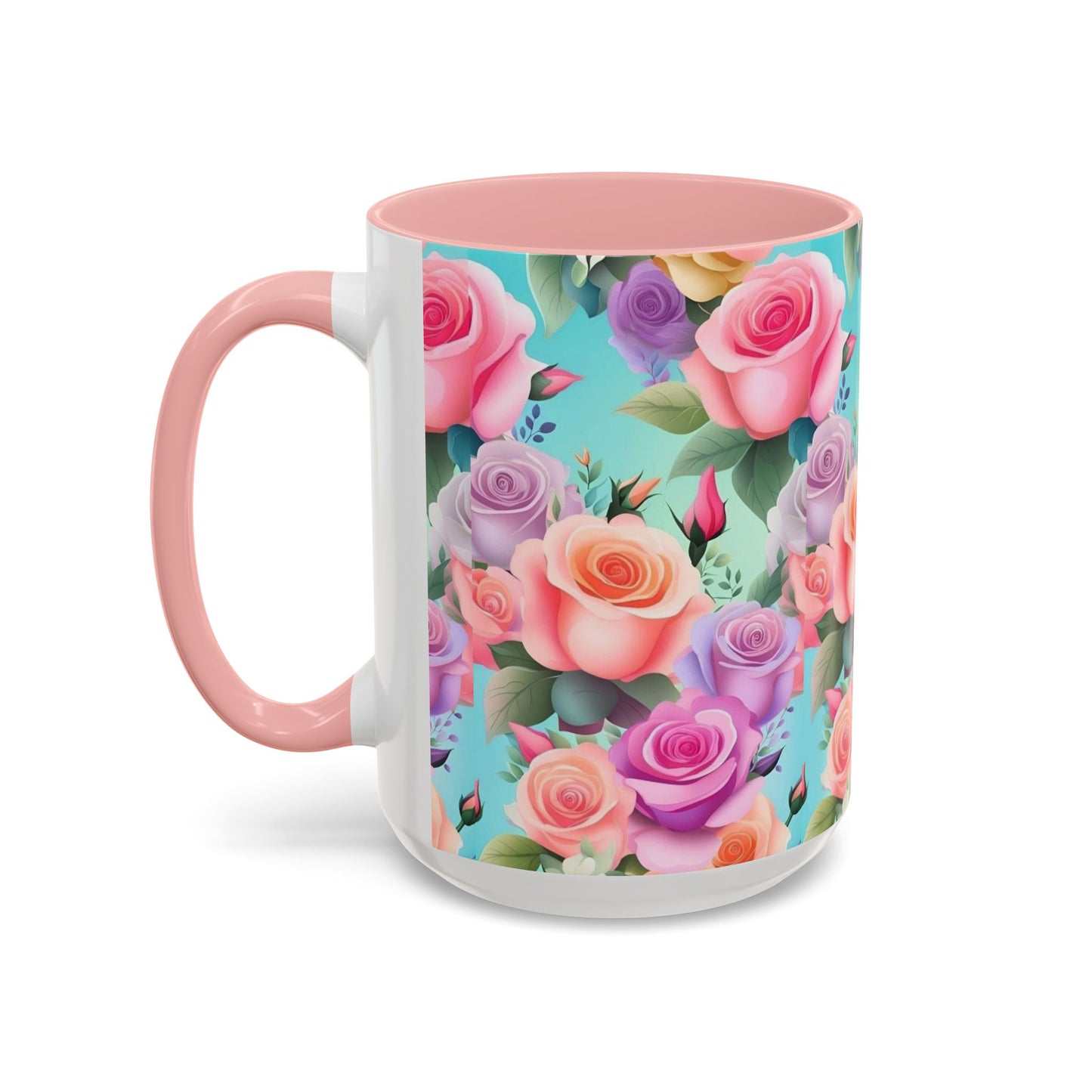 Floral Accent Coffee Mug | Vibrant Rose Design for Garden Lovers, Perfect Gift for Birthdays, Mother's Day, and All Occasions