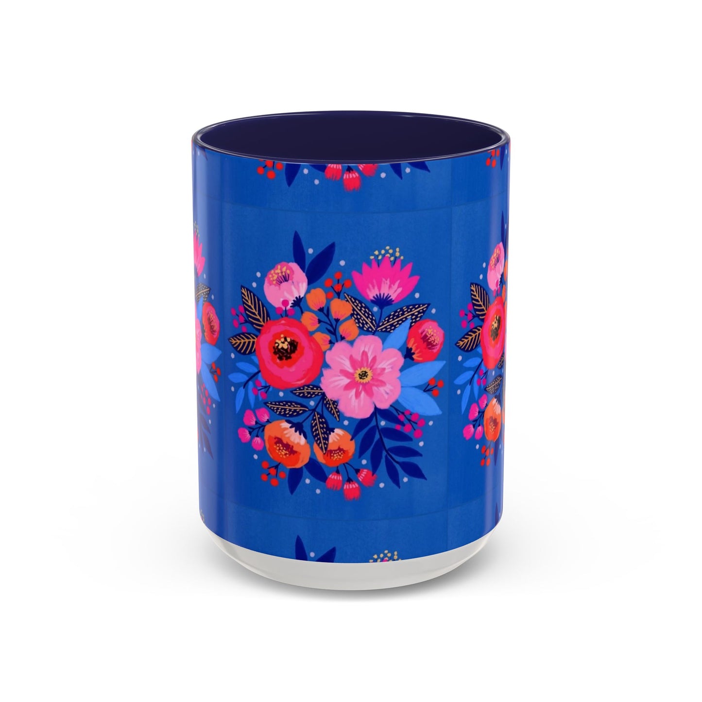 Floral Accent Coffee Mug - Vibrant Floral Design, Perfect Gift for Coffee Lovers, Mother's Day, Birthdays, Home Decor