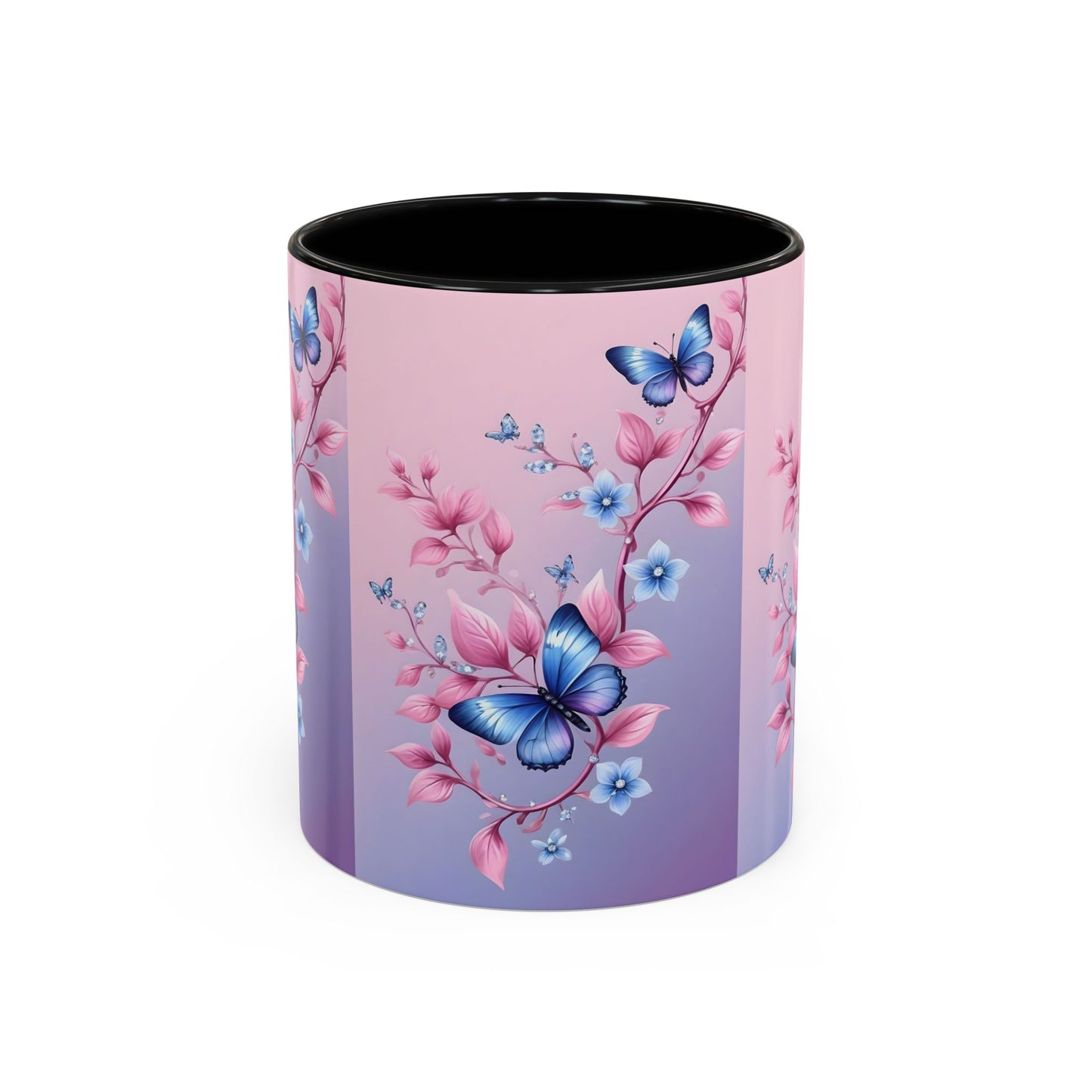 Floral Butterfly Accent Coffee Mug | Cute Gift for Tea Lovers, Kitchen Decor, Birthday Mug, Floral Homeware, Inspirational Drinkware