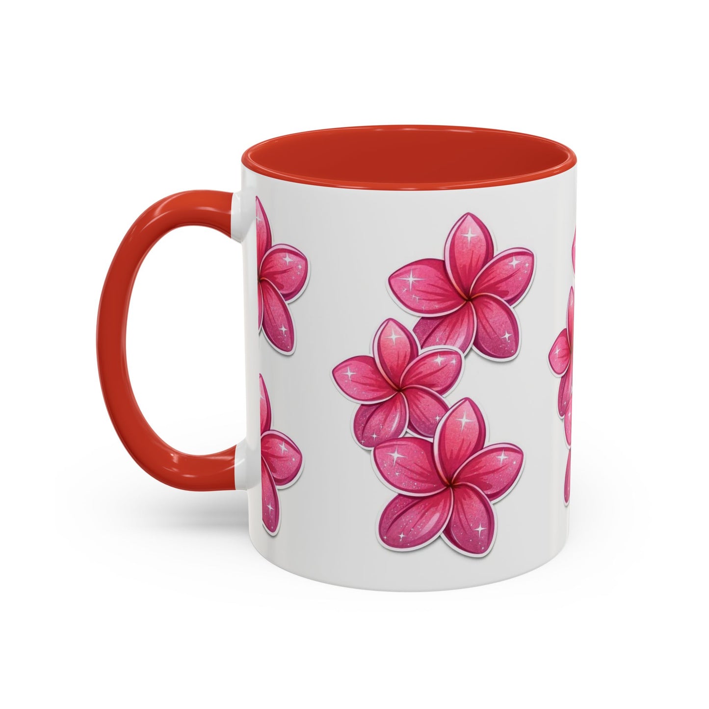 Floral Accent Coffee Mug - Vibrant Pink Flower Design for Home & Office, Gift for Gardeners, Birthdays, Mother's Day, Relaxation