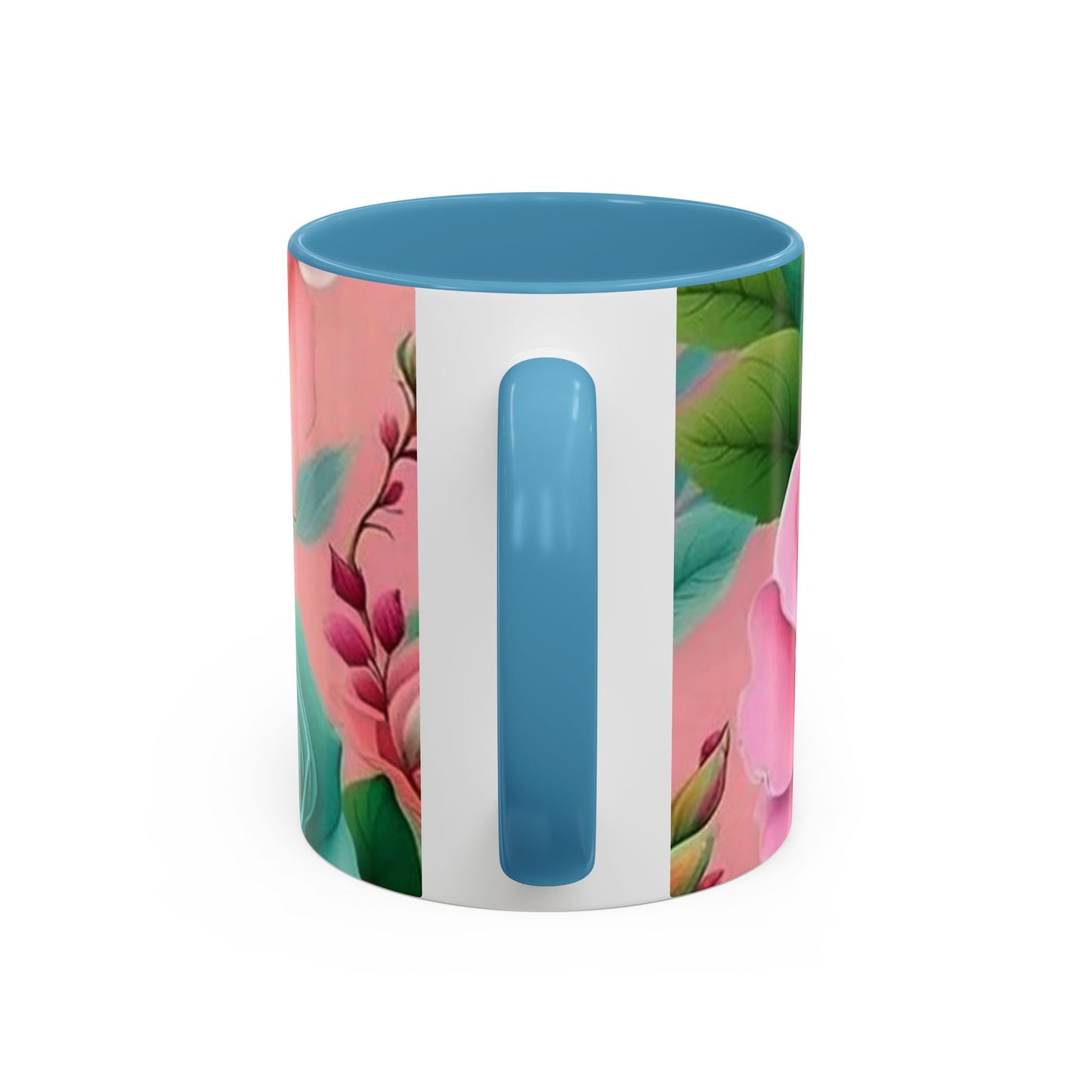 Floral Accent Coffee Mug, Rose Mug, Colorful Drinkware, Gift for Her, Mother's Day Gift, Flower Lover's Cup