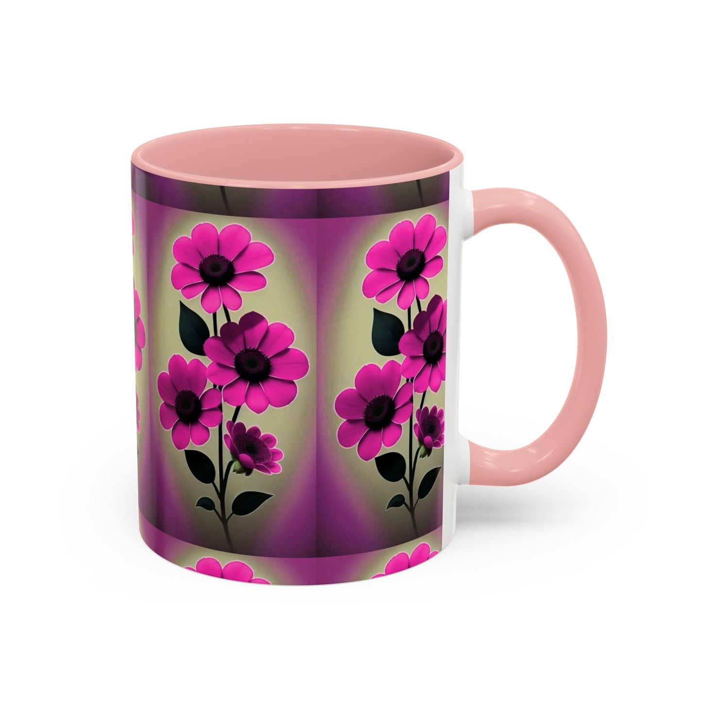 Floral Accent Coffee Mug - Vibrant Floral Design Mug, Perfect Gift for Plant Lovers, Spring Decor, Flower Enthusiasts