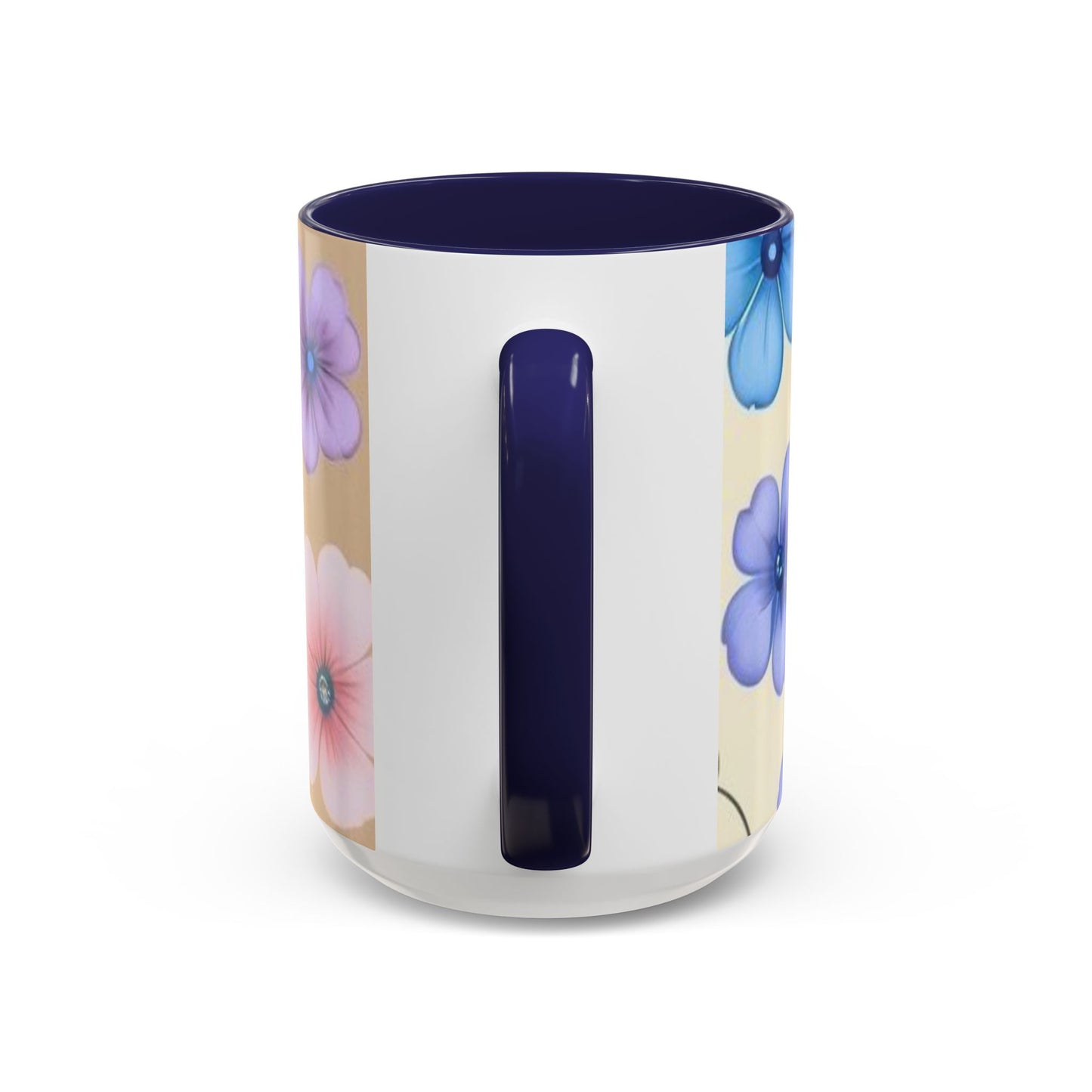 Floral Accent Coffee Mug, Bee Decorated Cup, Flower Mug Gift, Spring Mug, Tea Lover's Drinkware